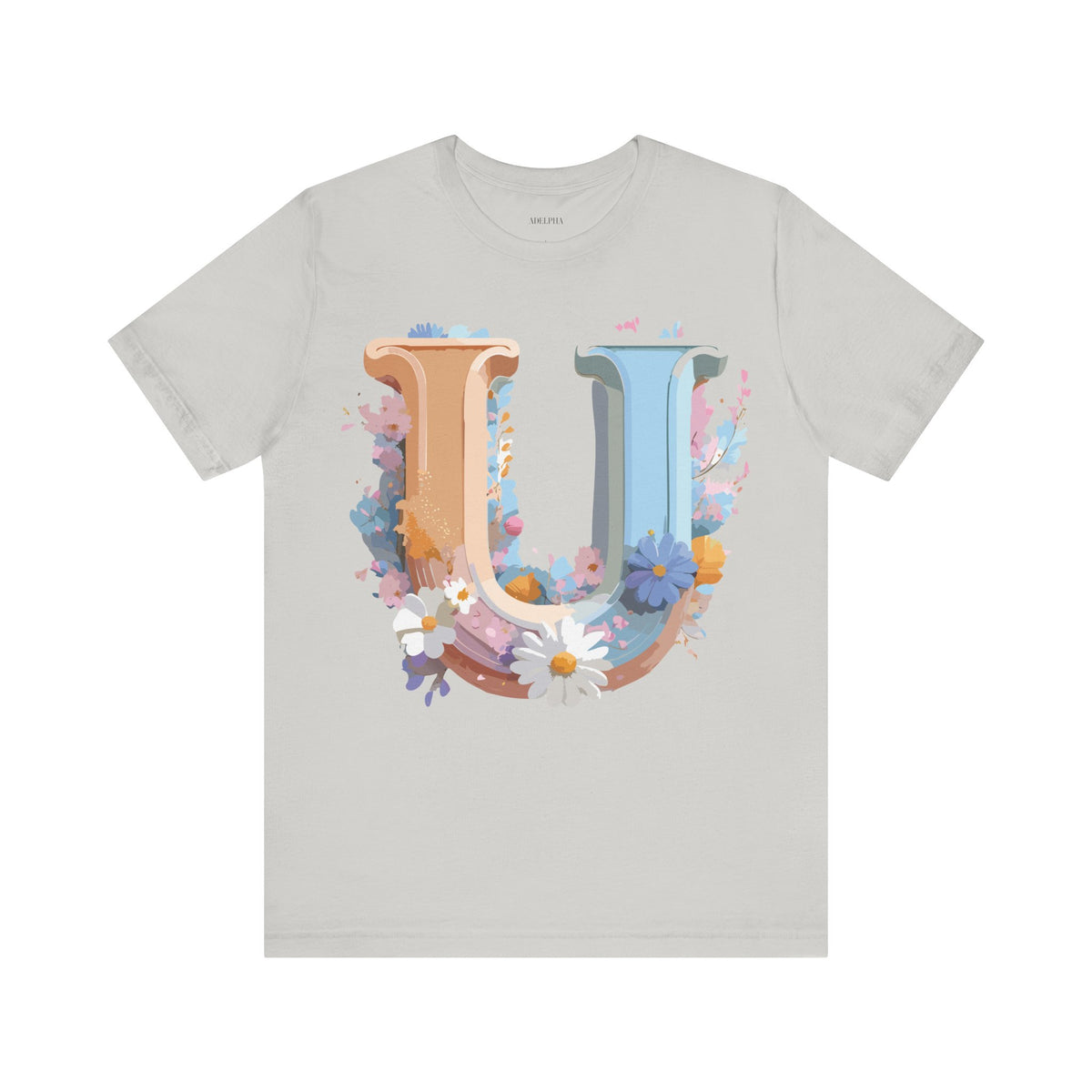 Letter U Graphic Unisex Cotton Bella+Canvas Tee with Art Letter Design