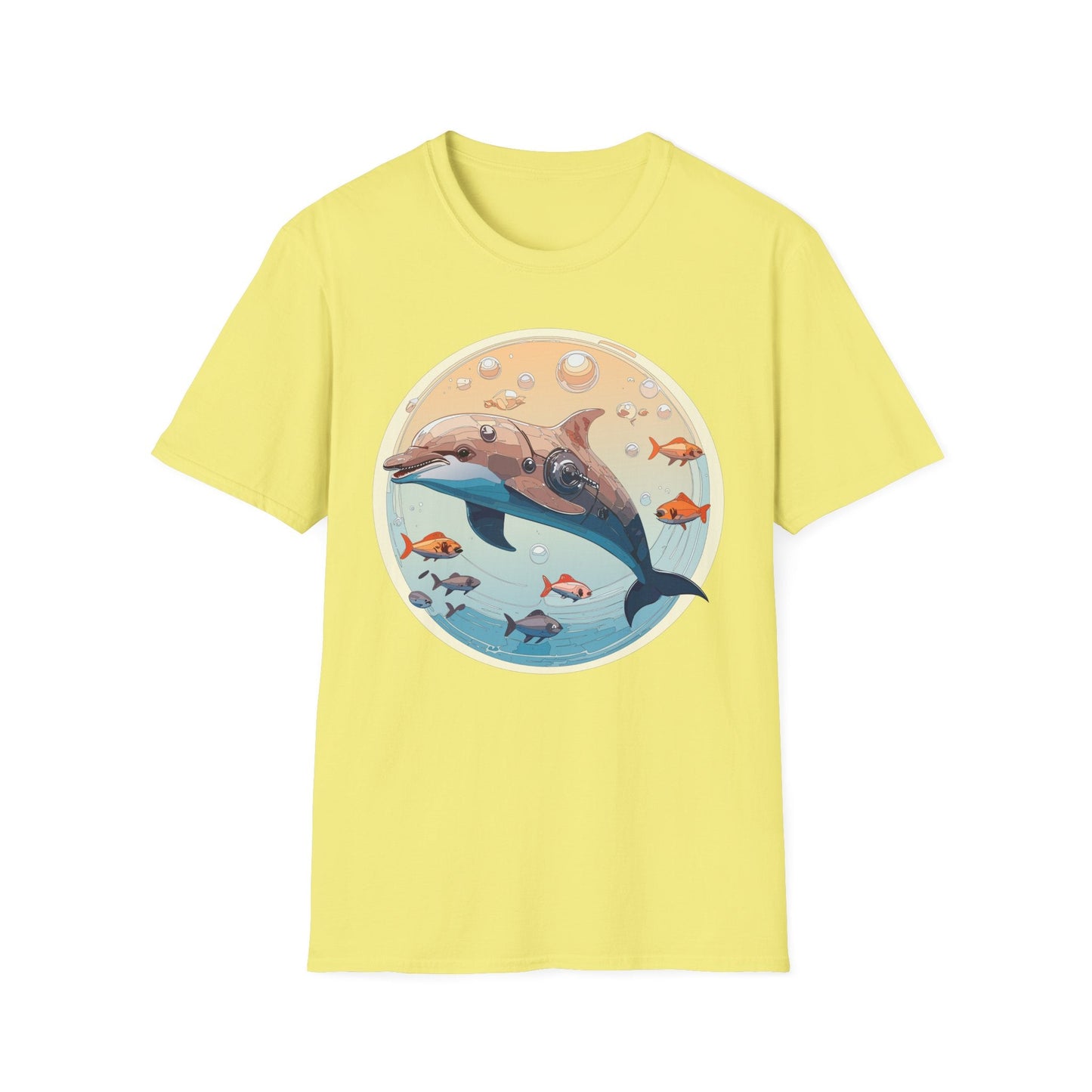 Dolphin Shirt Unisex Softstyle Tee 100 Percent Ring Spun Cotton Breathable Gildan 64000