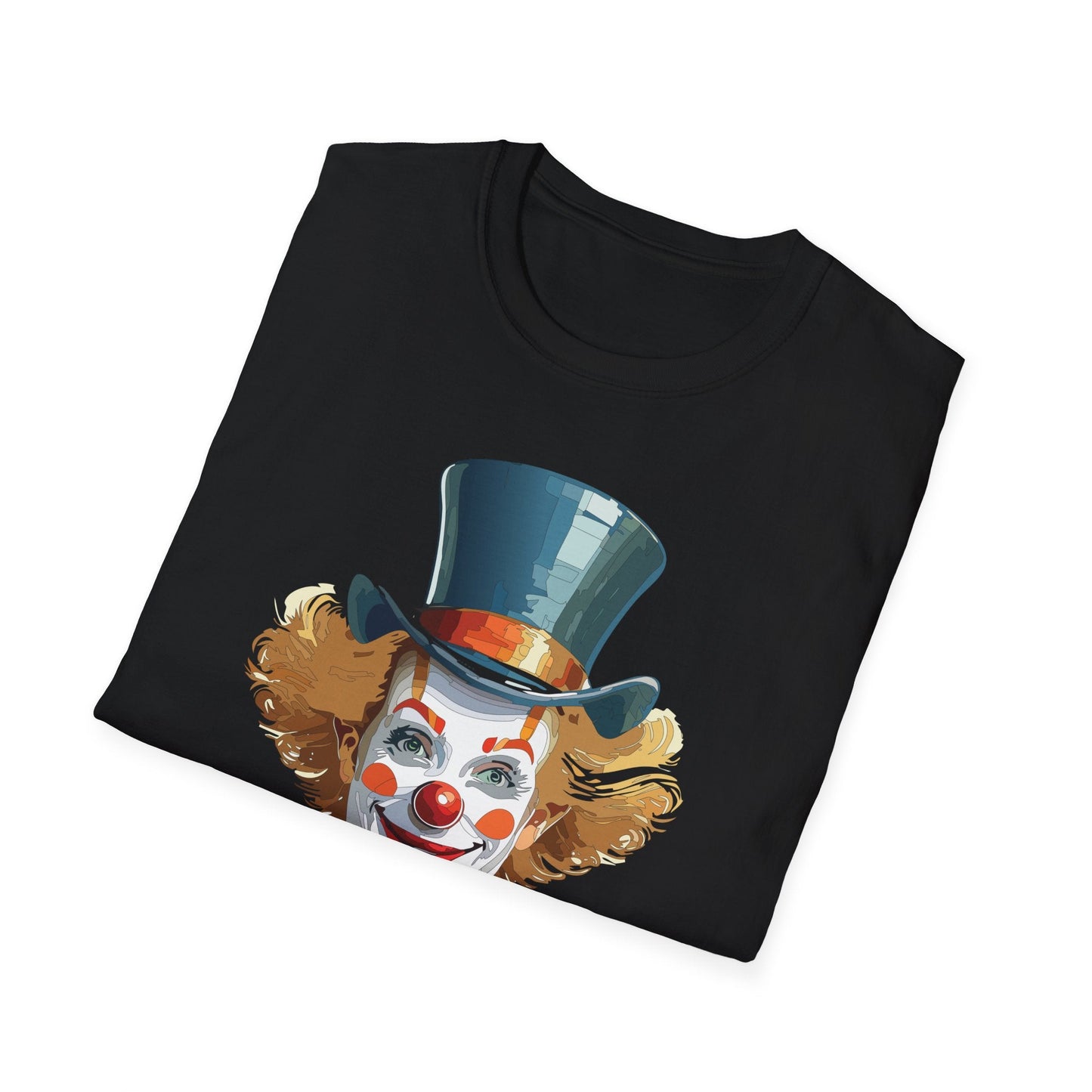 Funny Clown Shirt Unisex T Shirt Circus Style Tee With Scary Man Artwork Gildan 64000