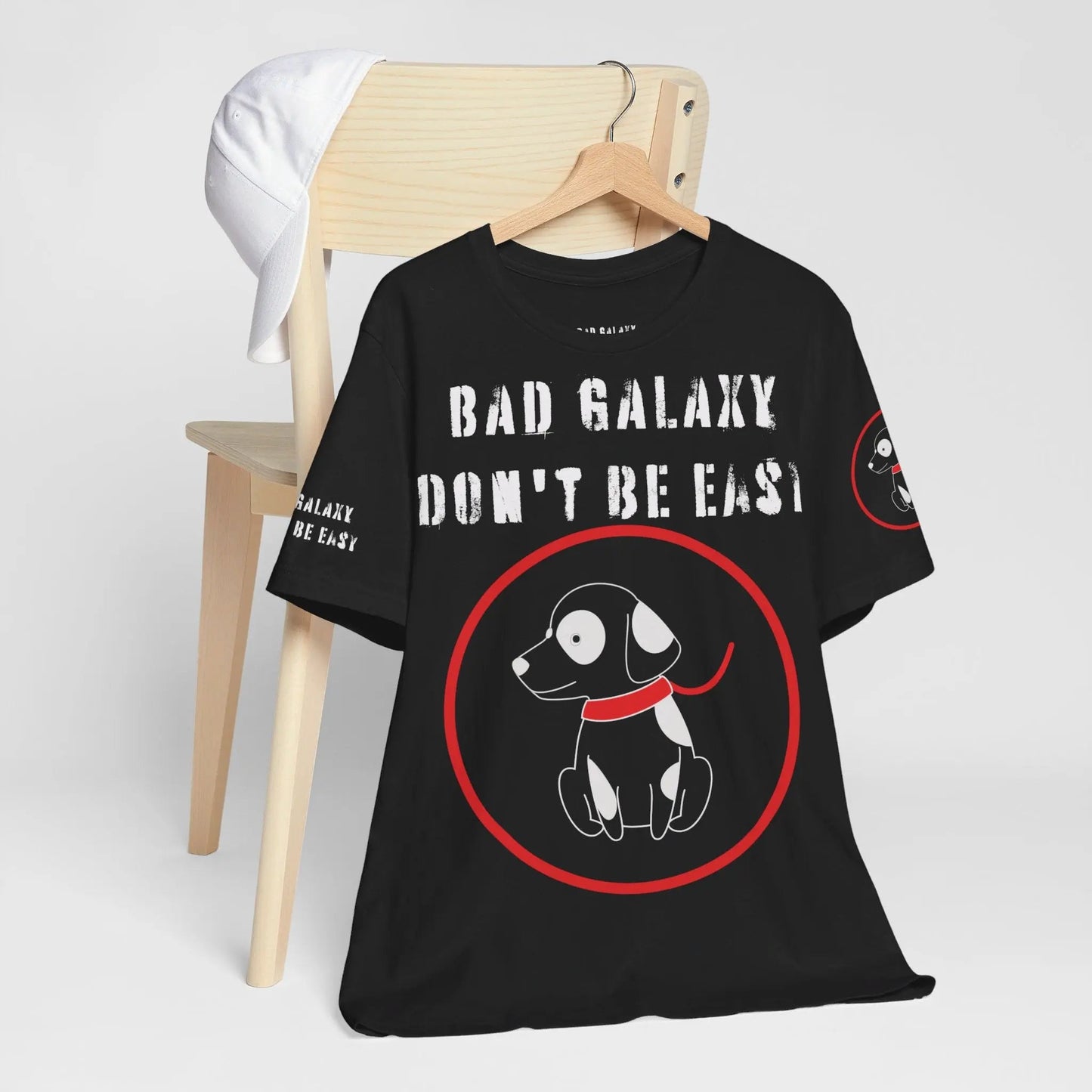 Bad Galaxy Funny Dog Tee Shirt 100 Percent Cotton Made In USA With Eco Friendly Inks