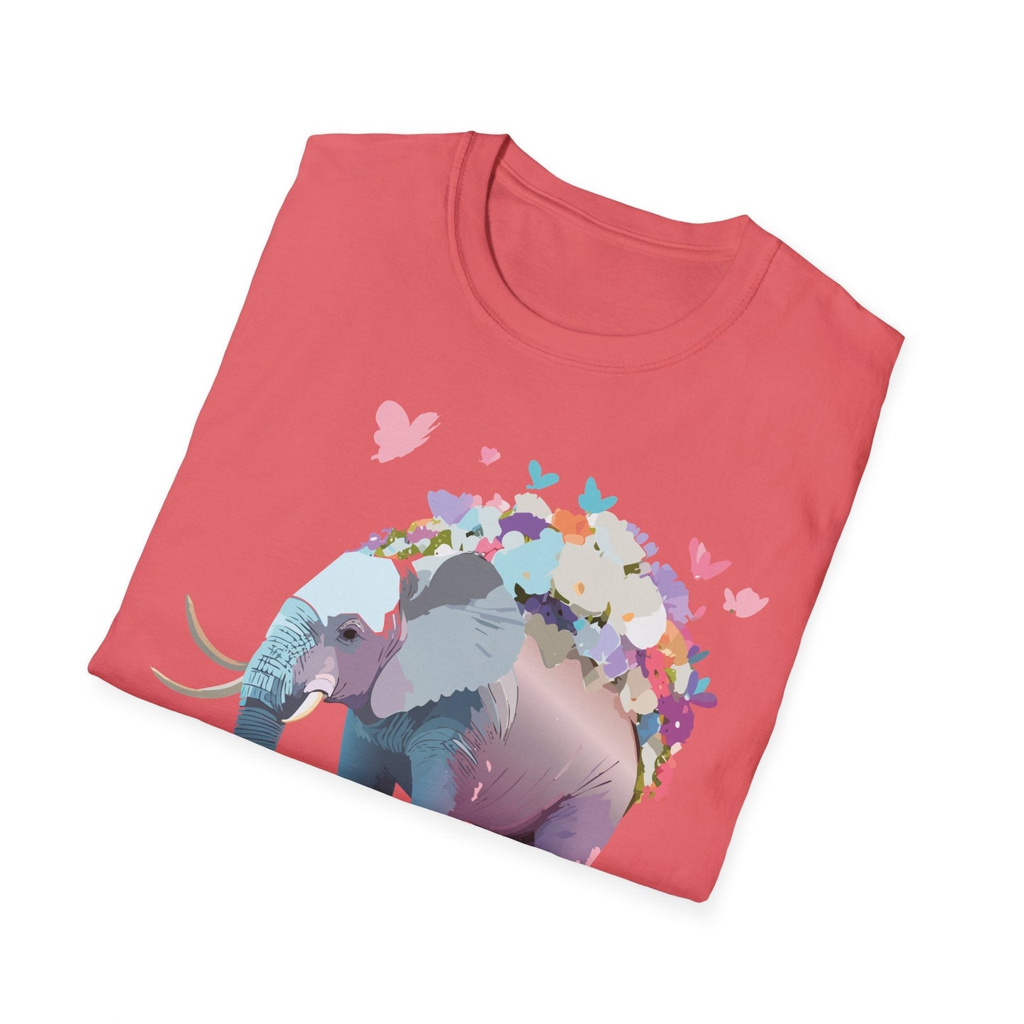 Elephant Graphic T Shirt Unisex Cotton Softstyle Tee Gildan 64000 Elephant Design For Animal Lovers
