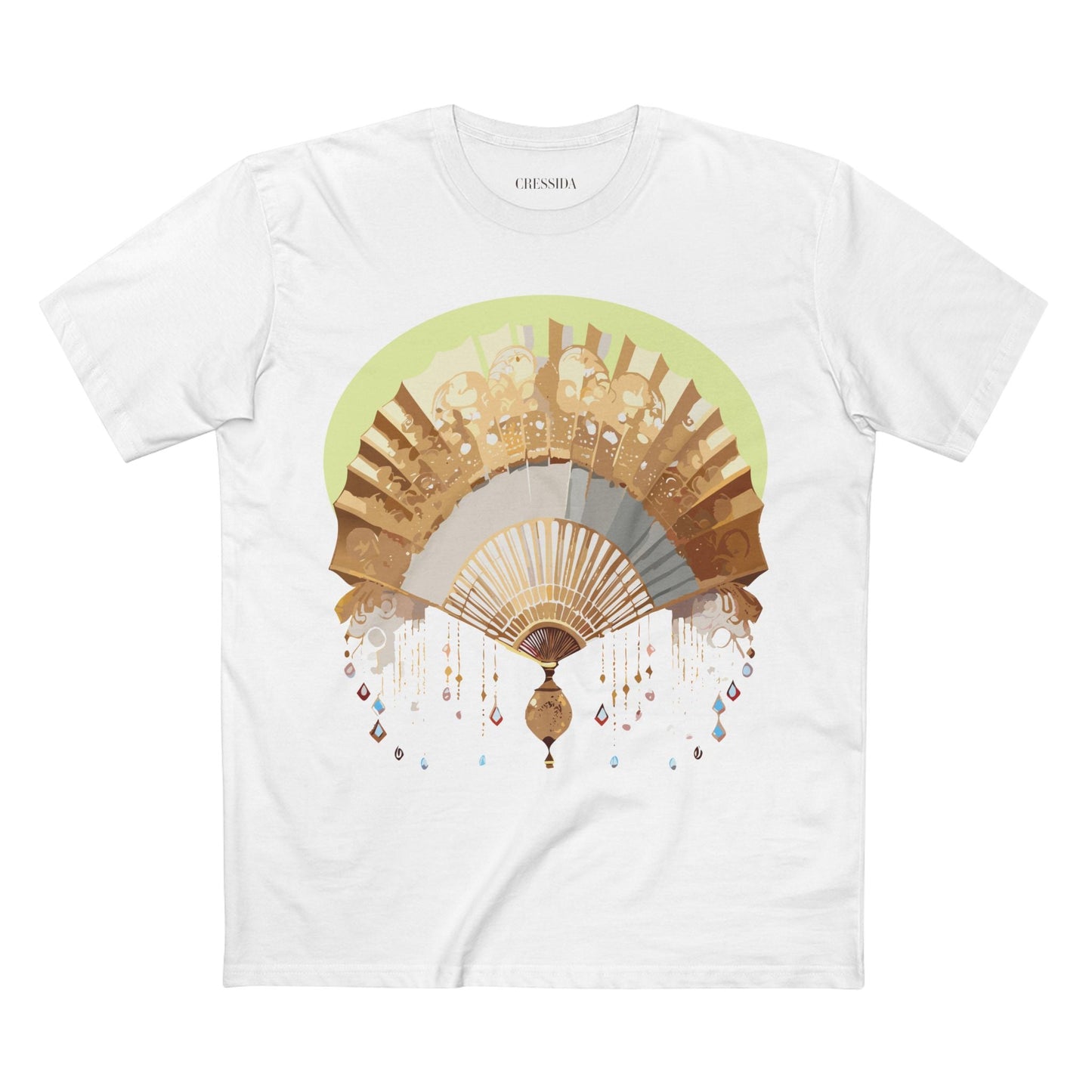 Antique Fan Graphic Design T-Shirt Unisex 100 Cotton Floral Carnival Artwork Tee 18
