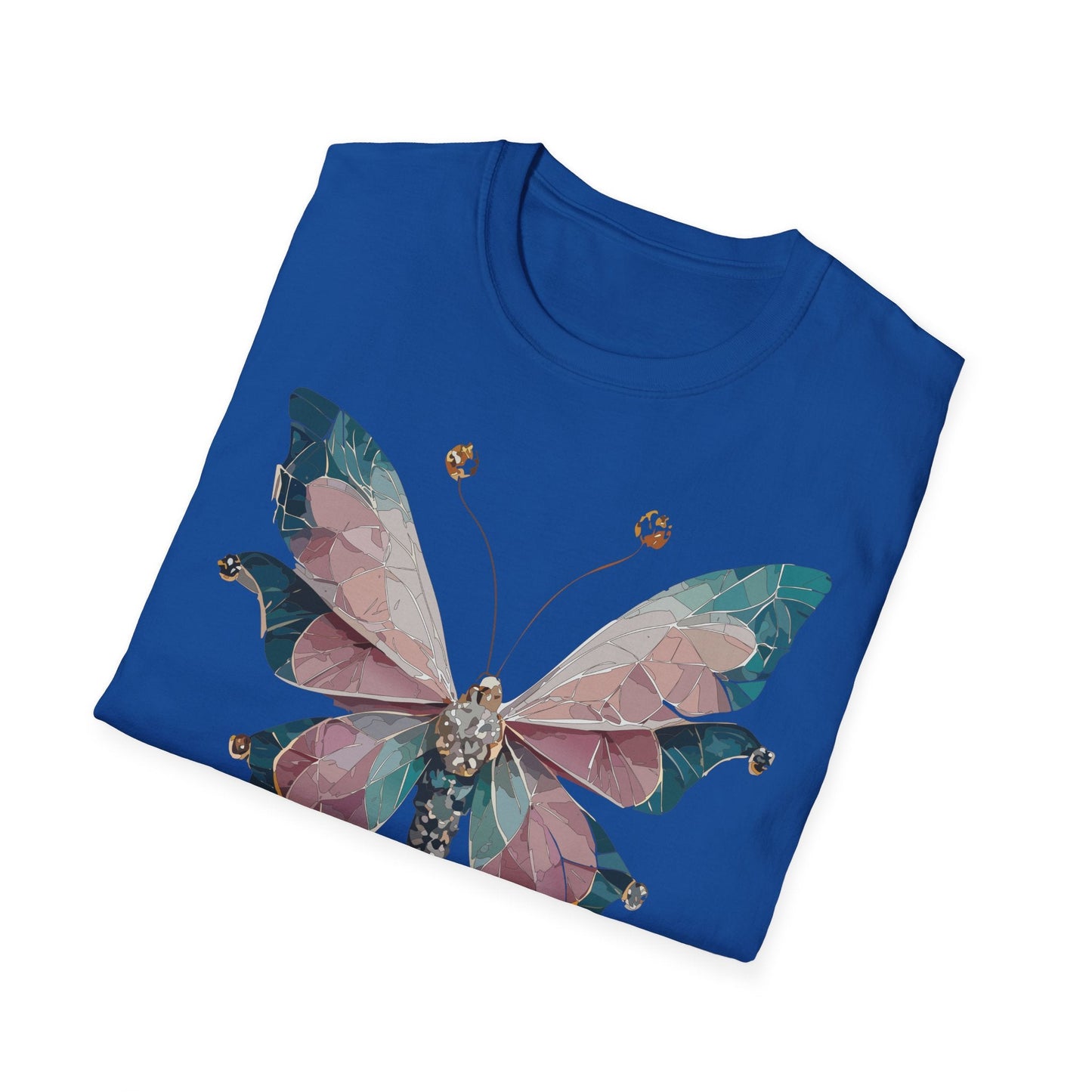 Butterfly Shirt Unisex T Shirt Monarch Print Gildan Softstyle 64000 100 Percent Ring Spun Cotton