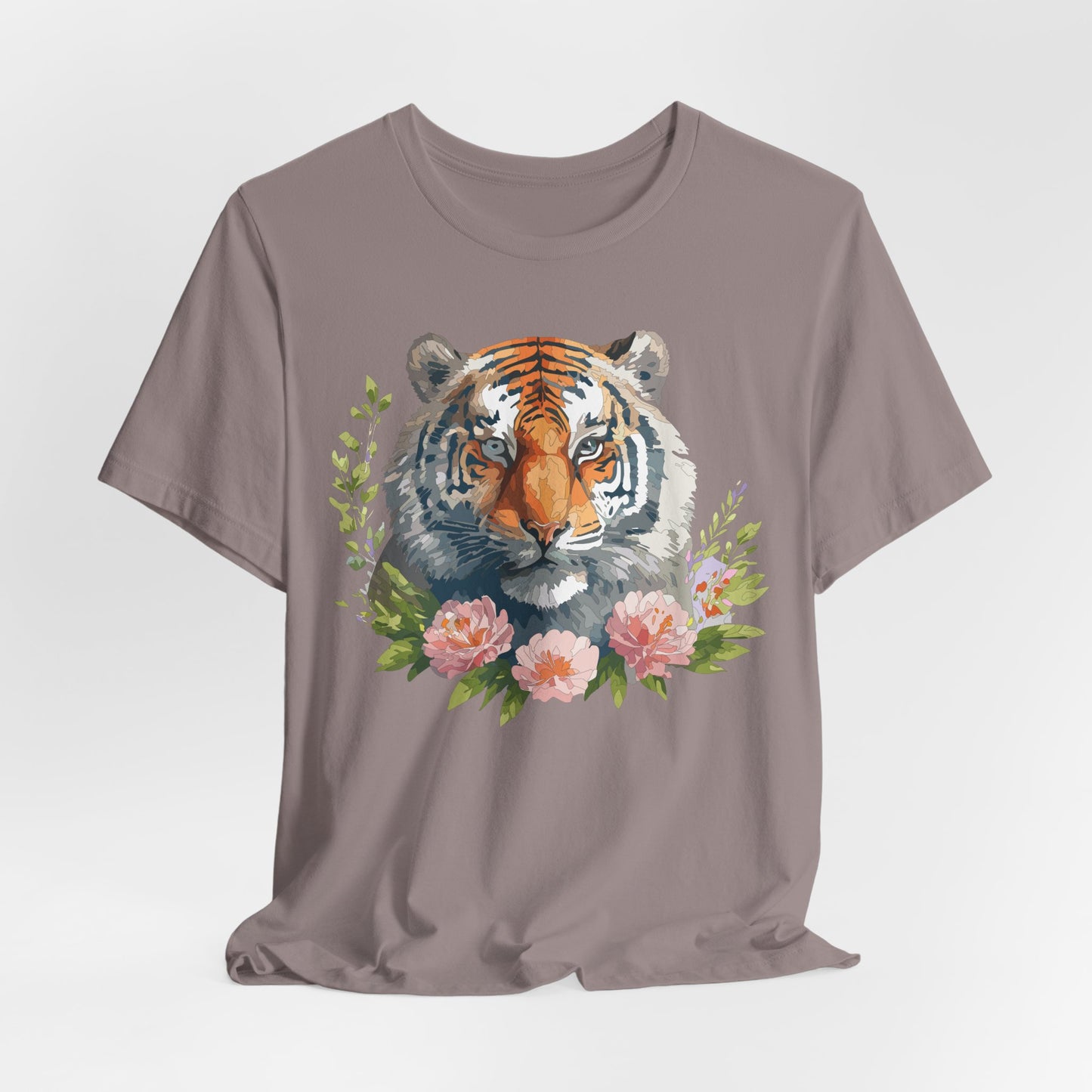 Floral Tiger Shirt, Animal Shirt, Tiger Tee, Unisex Tee, Floral T-shirt, T-Shirt with Animal