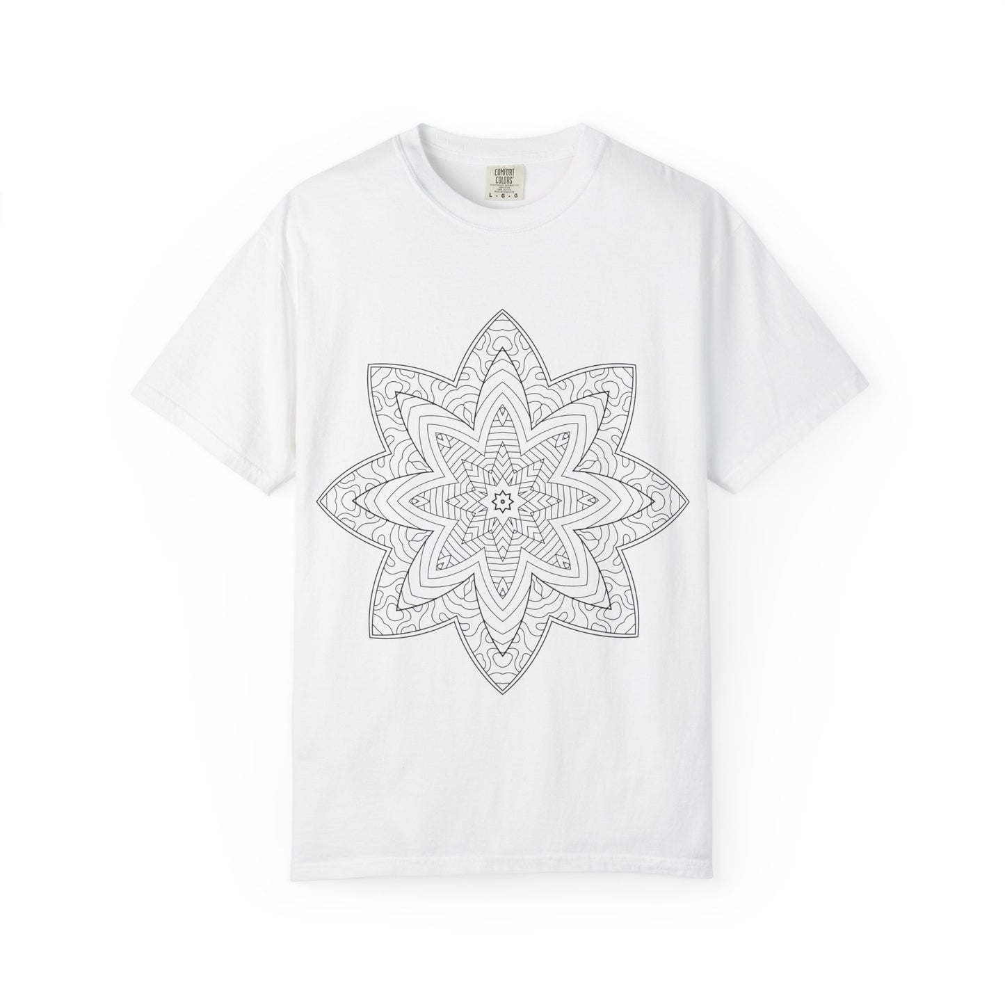 Unisex Garment Dyed Cotton T-Shirt with Mandala Graphic Design