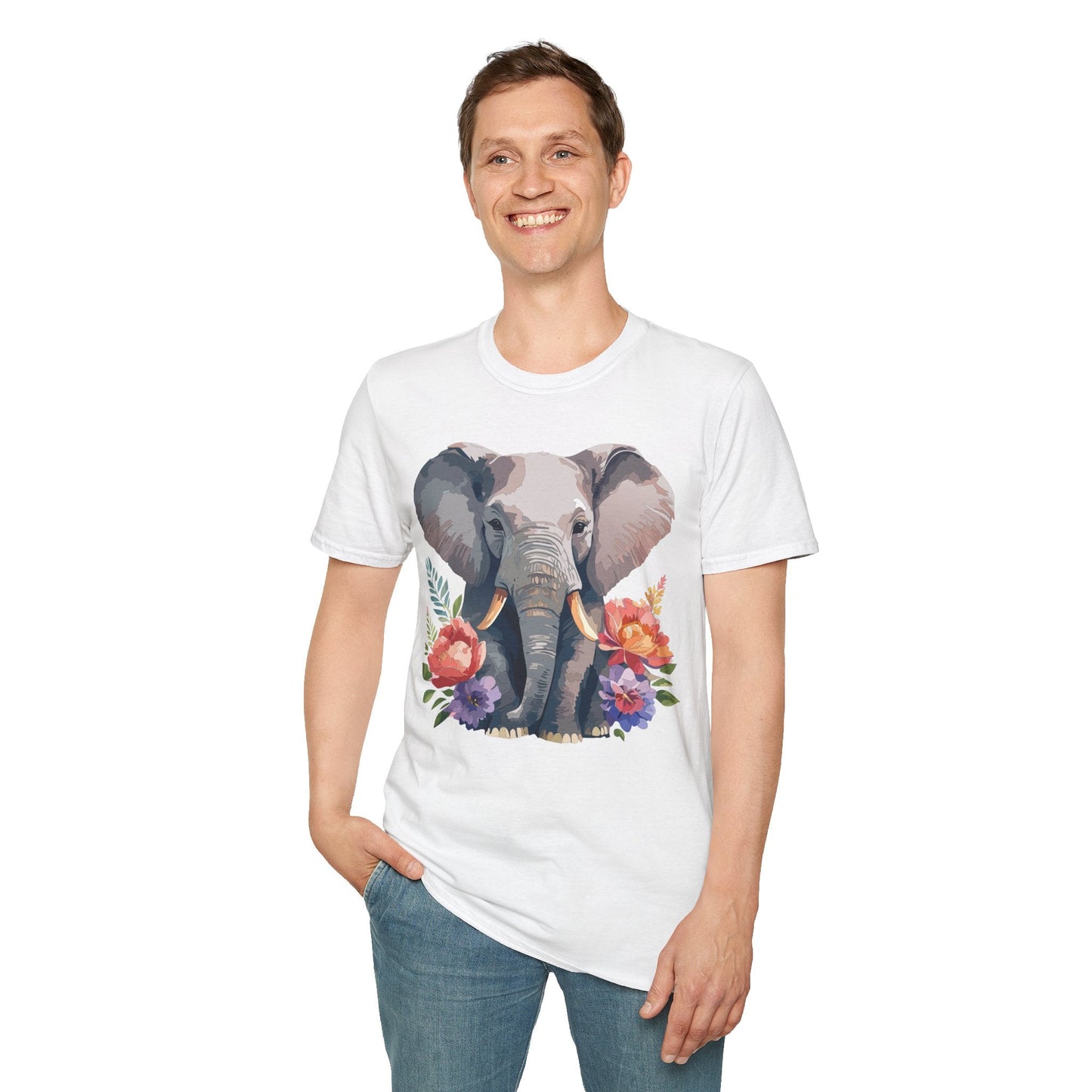 Elephant T Shirt Unisex Gildan Softstyle 64000 100 Percent Ring Spun Cotton Casual Tee