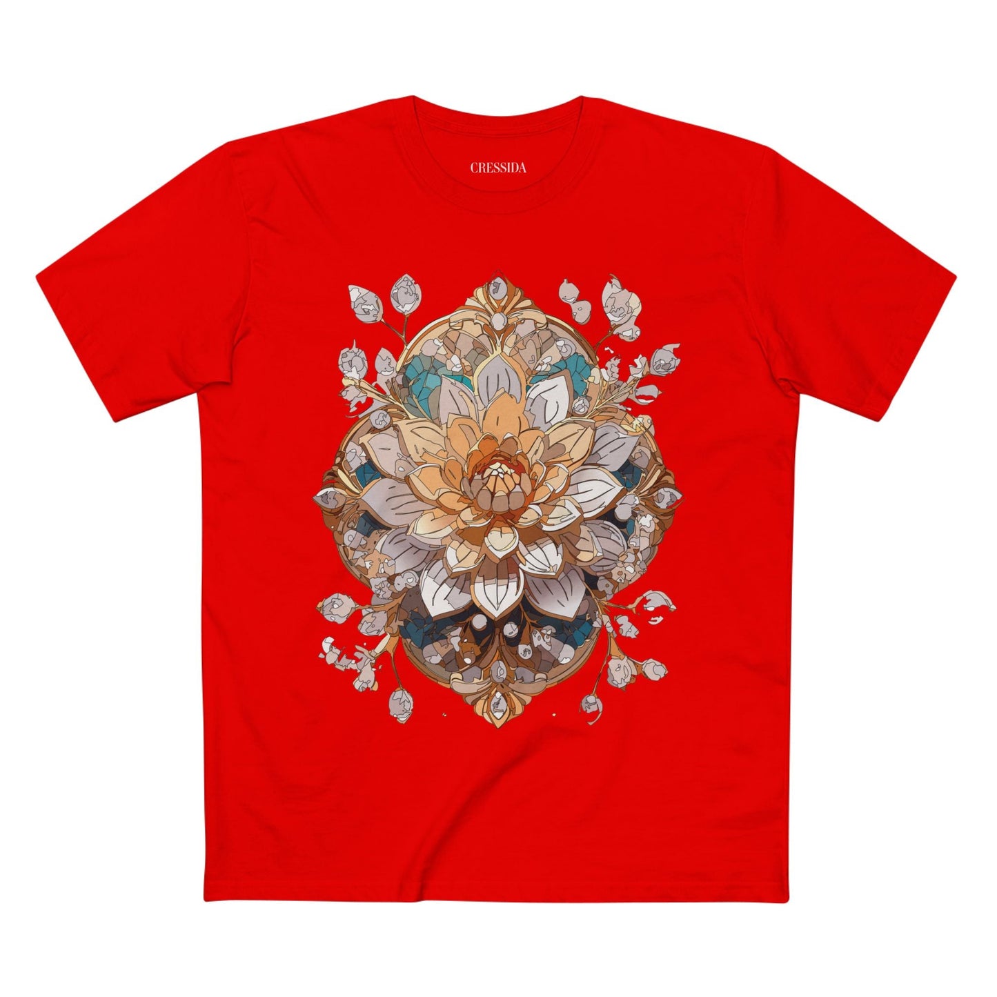Floral Graphic T-Shirt Unisex 100 Cotton Art Design with Antique Flowers Tee 14