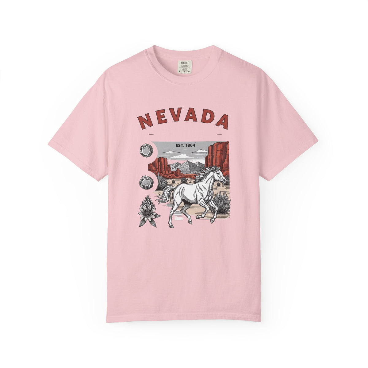Nevada State Vintage Travel Tourist Graphic Tee Unisex 100 Cotton Comfort Colors T-Shirt