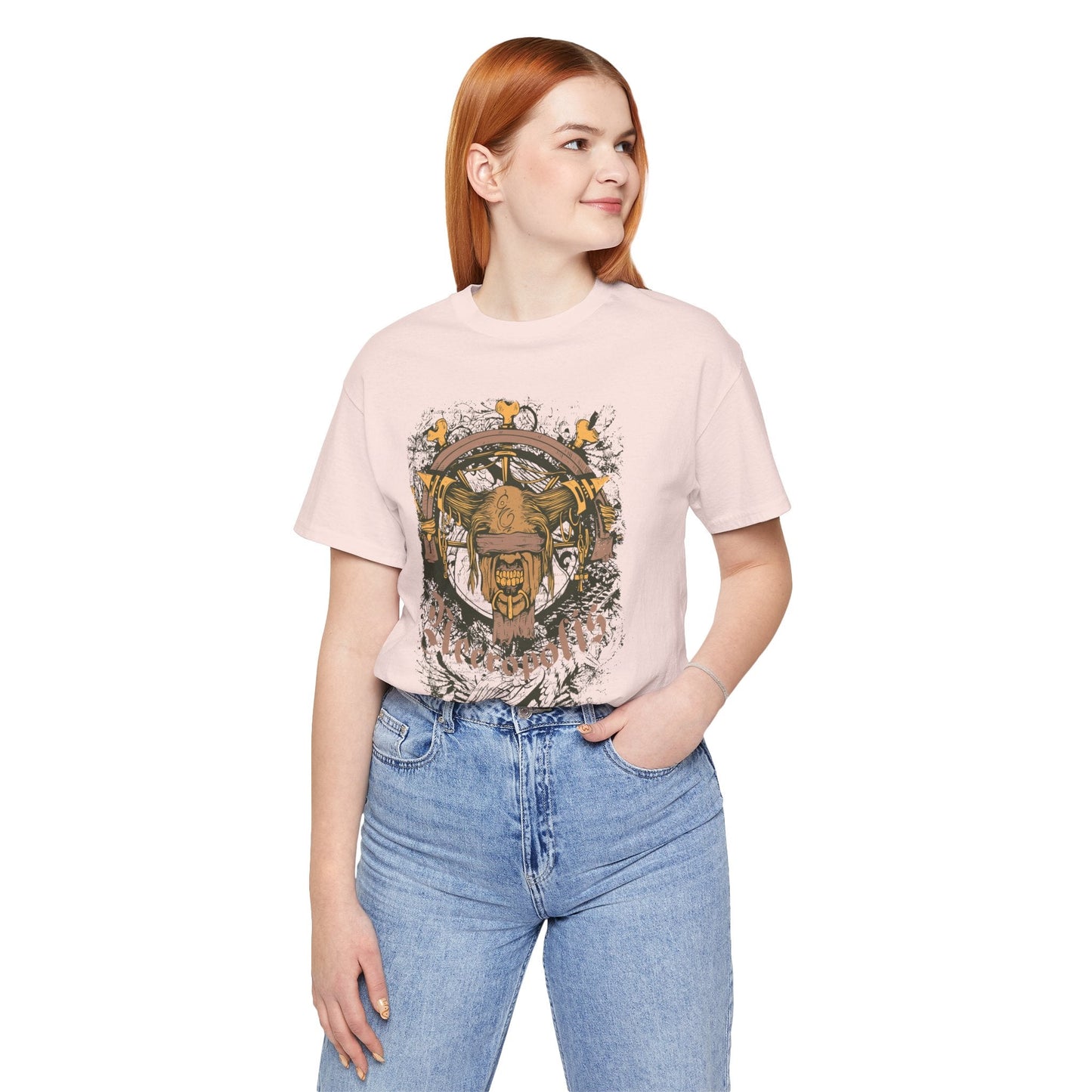 Skull Nordic Warrior Graphic Unisex Cotton T-Shirt r12
