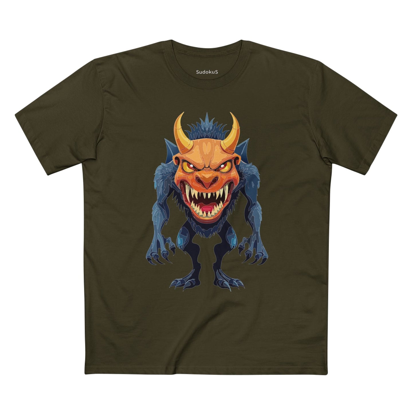 Cartoon Monsters Graphic Unisex 100 Cotton Staple Tee 5