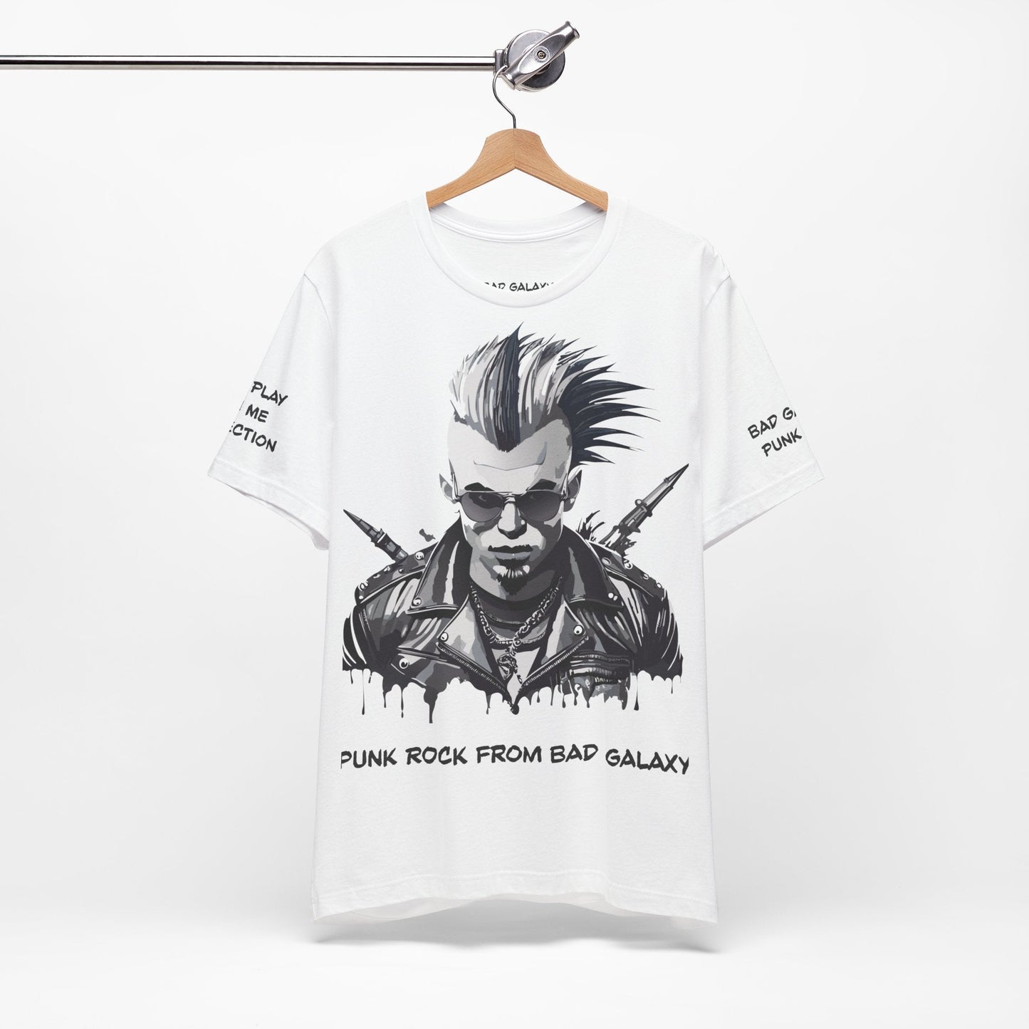 Punk Rock Tee Shirt From Bad Galaxy Made To Order 100 Percent Cotton Eco Friendly Inks USA