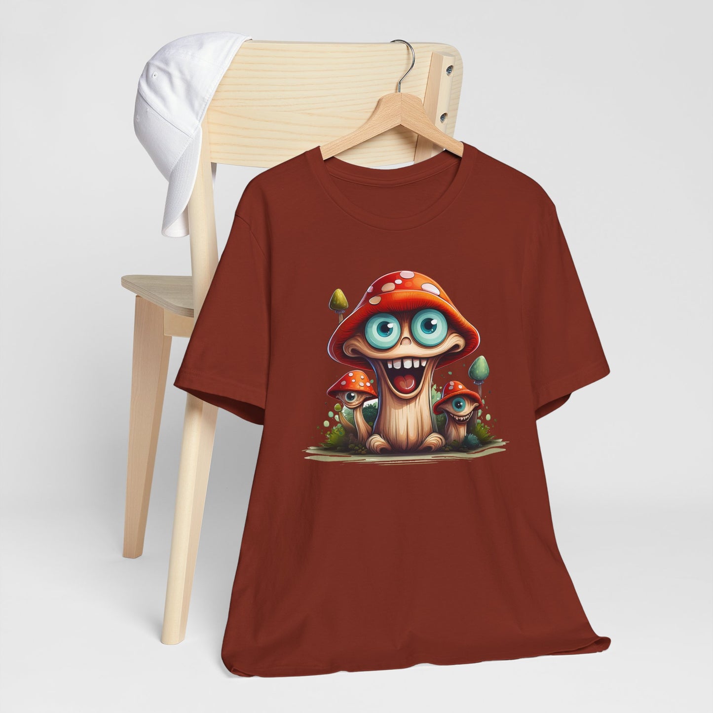 Cute Mushroom Graphic Tee, Fun Cartoon Shirt, Funny Mushroom Shirt, Cute Cartoon Tees, Graphic T-Shirt, Art Design T-Shirt