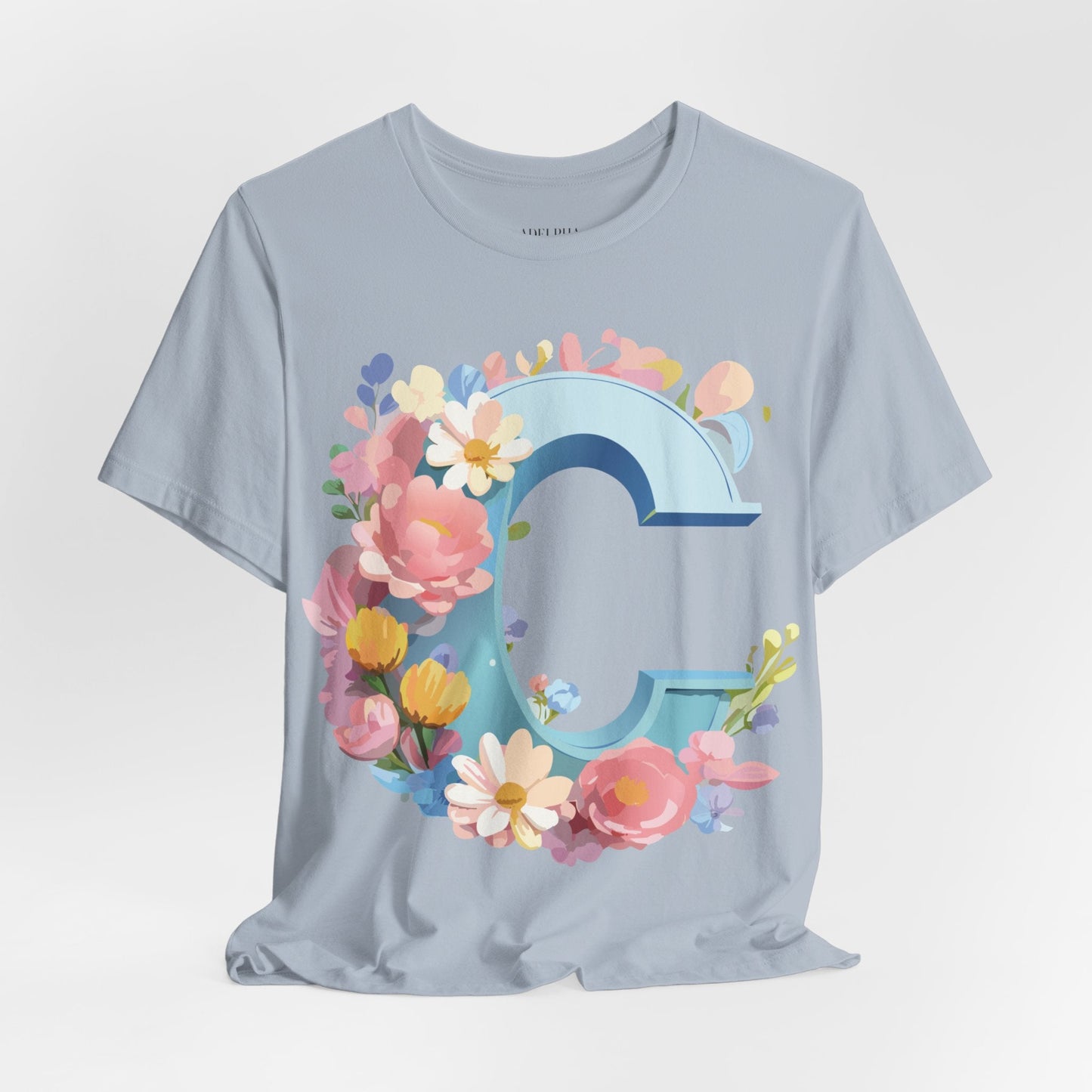 Letter C Shirt Graphic Tee Unisex Short Sleeve Vintage Art Adelpha Premium Quality