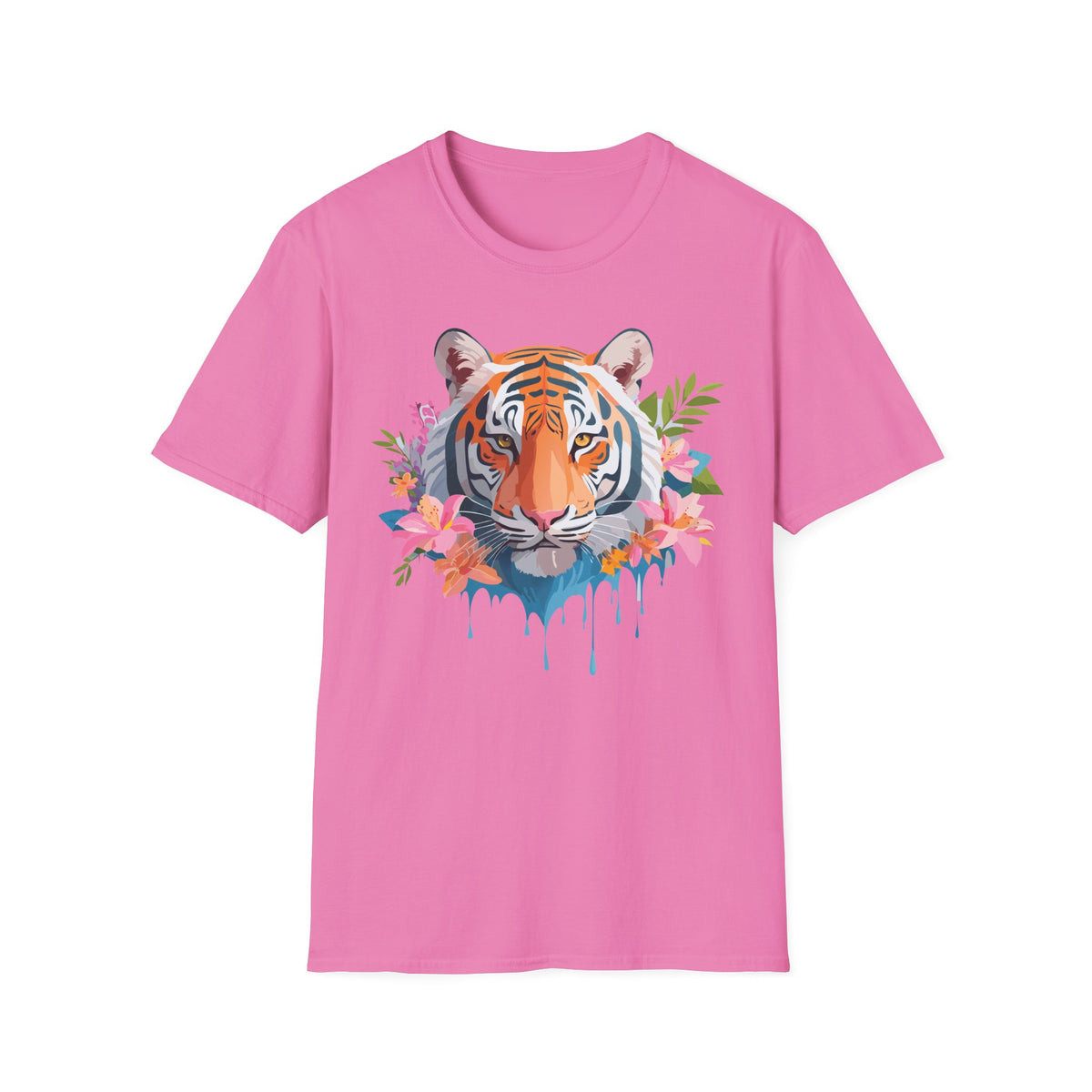 Floral Tiger Head T-Shirt | Watercolor Jungle Cat Tee