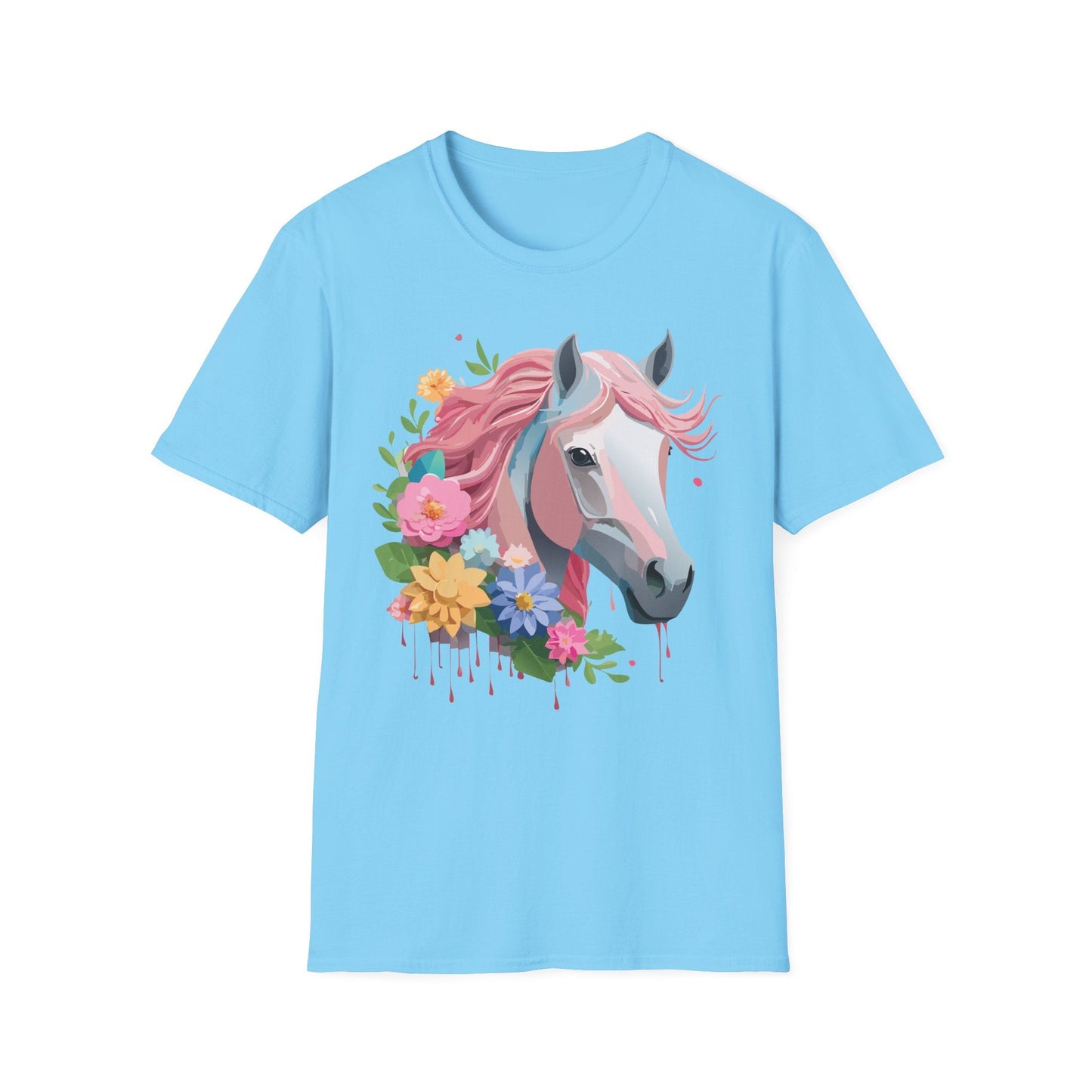 Unisex Horse Shirt Softstyle Cotton Tee With Animal Print Design