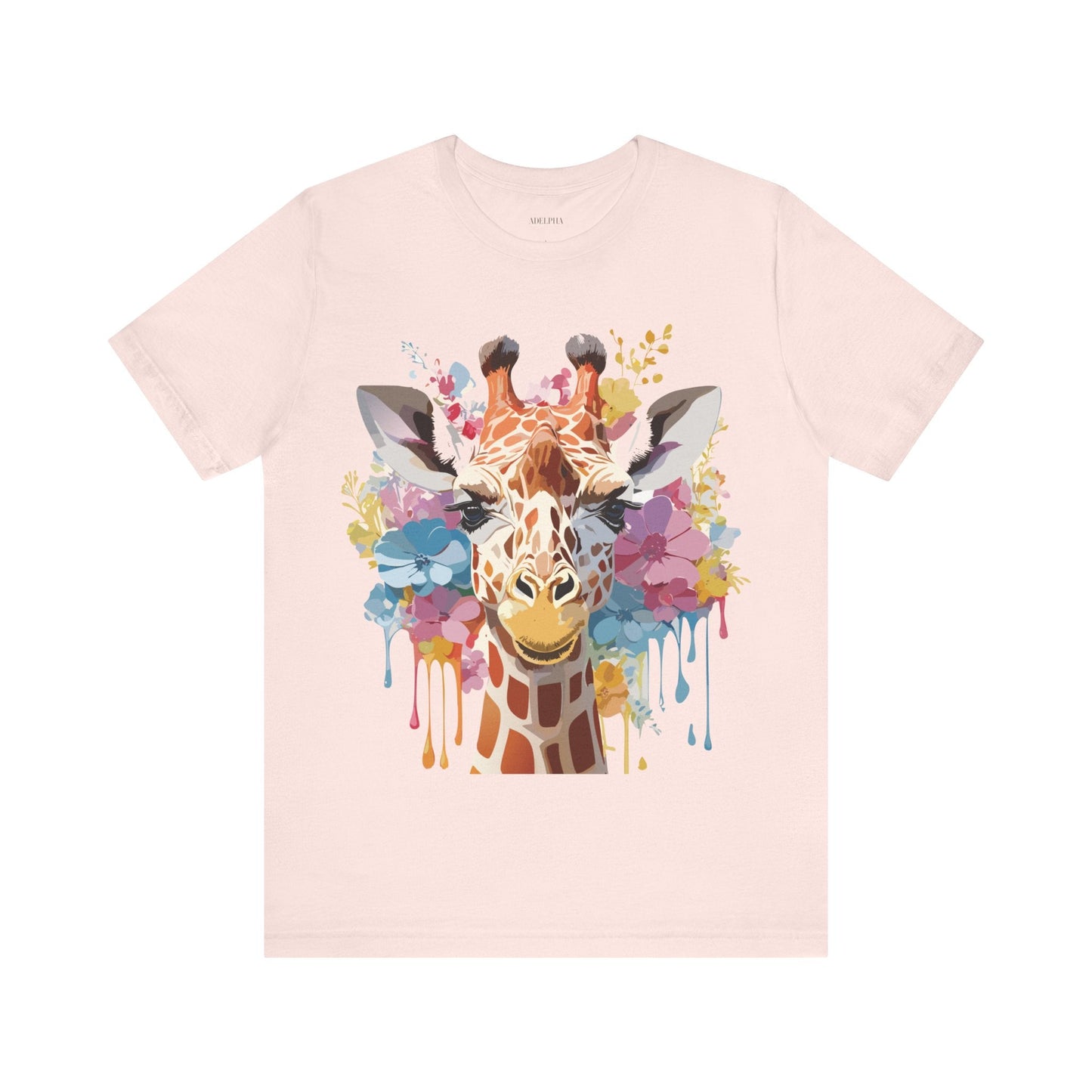 Adelpha Giraffe Graphic Tee Unisex Vintage Inspired Artwork Jersey Short Sleeve