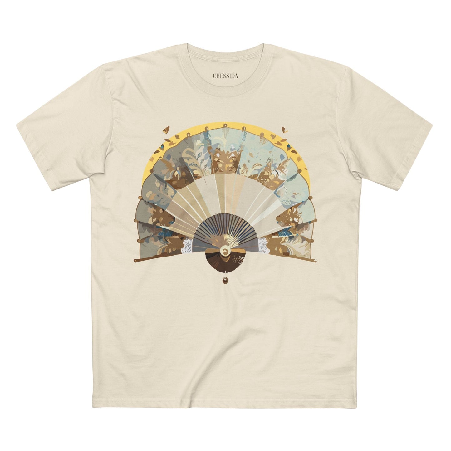 Antique Fan Graphic Design T-Shirt Unisex 100 Cotton Floral Carnival Artwork Tee 26