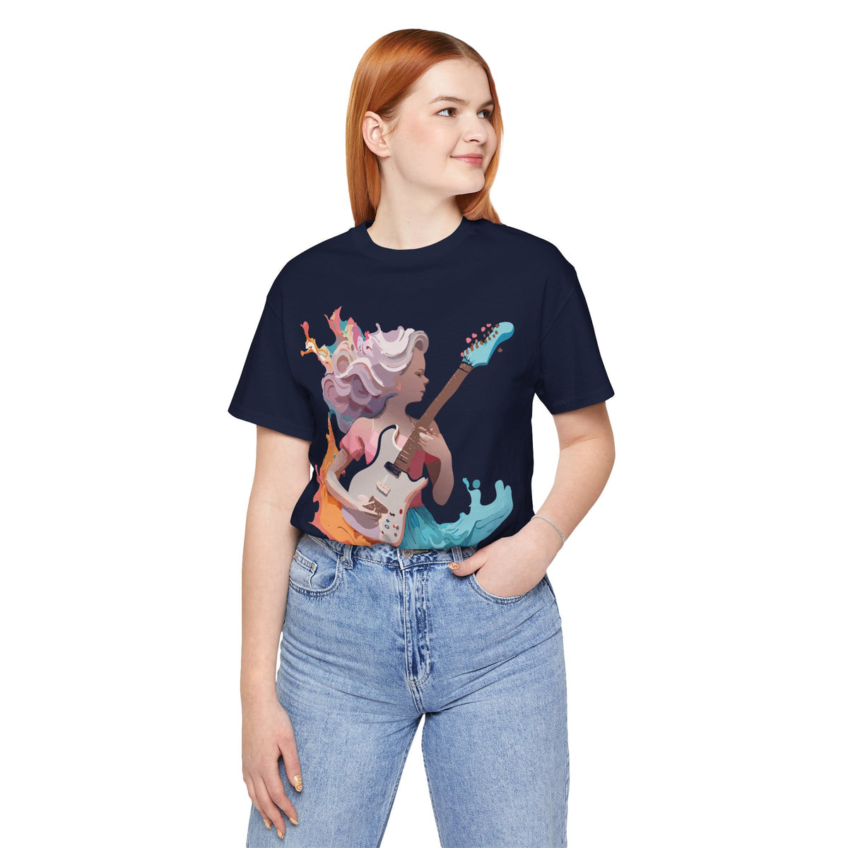 Music Graphic Unisex Cotton Bella+Canvas Tee with Art Design m100