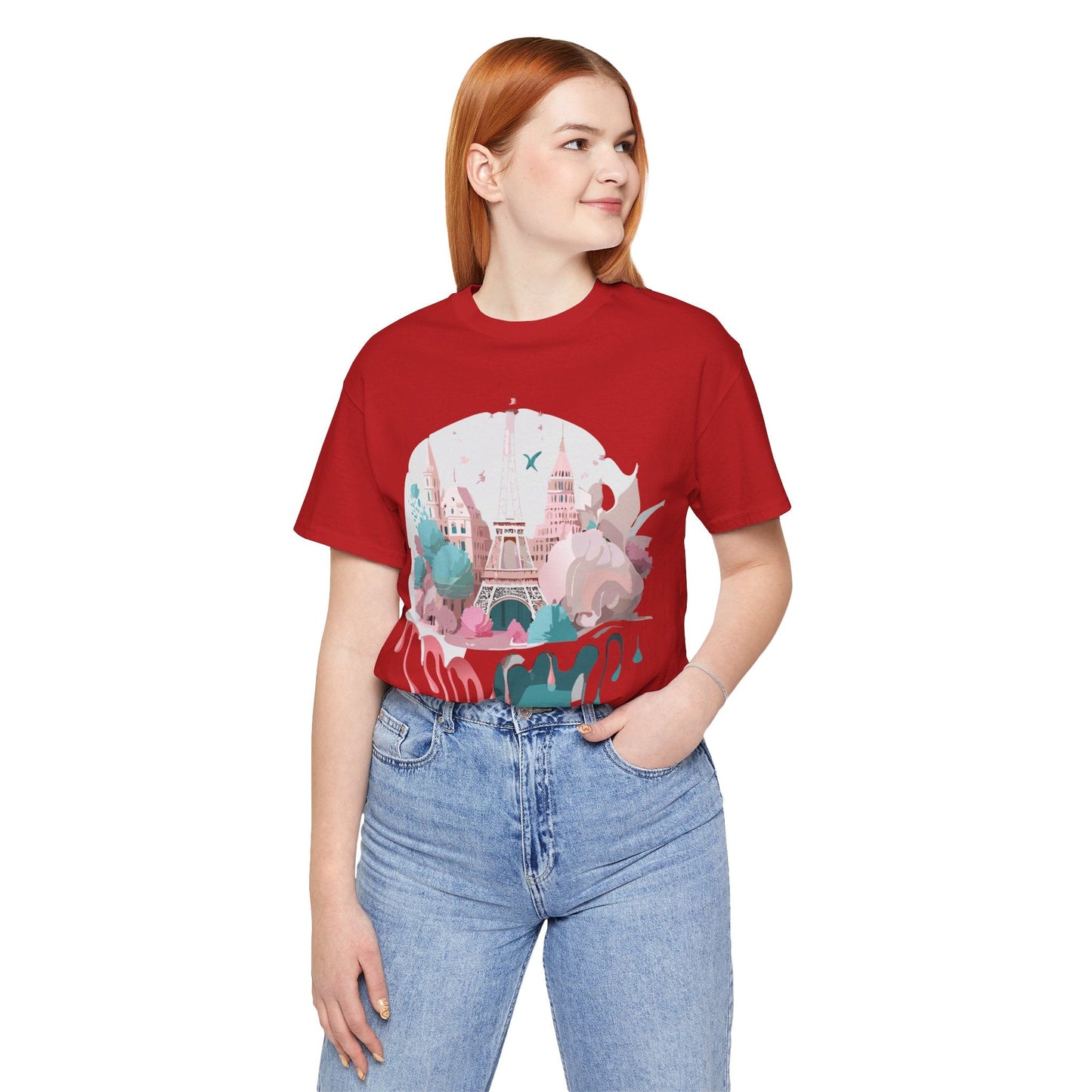 Paris Tourist Shirt Graphic Tee Unisex Jersey Short Sleeve Adelpha Vintage Art Design