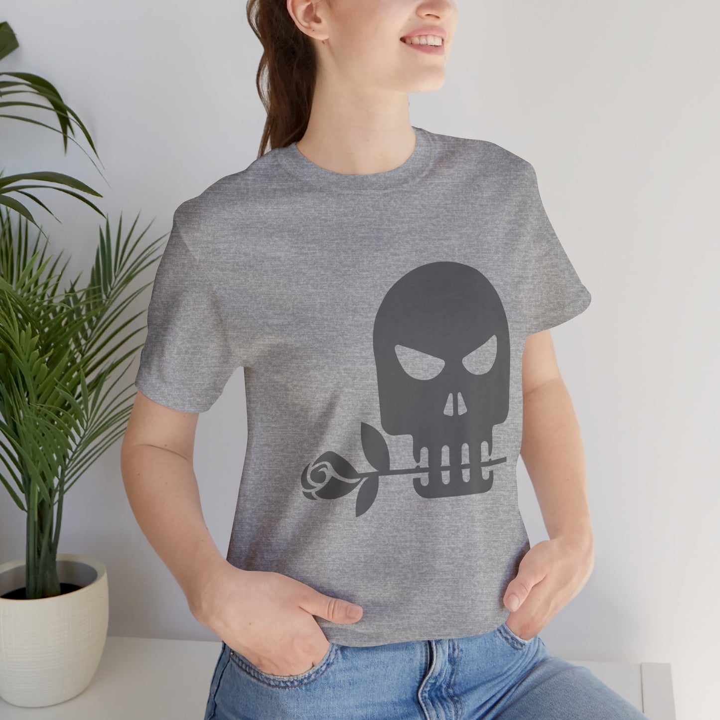 Unisex Cotton Tee Shirt with Skull