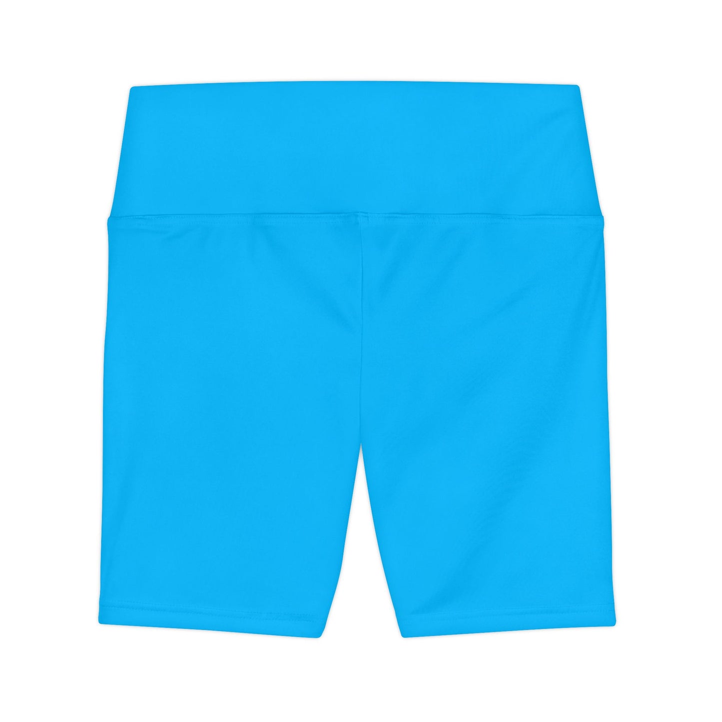Deep Sky Blue Women's Workout Shorts — Solid High-Waist Biker Shorts for Exercise & Everyday Wear