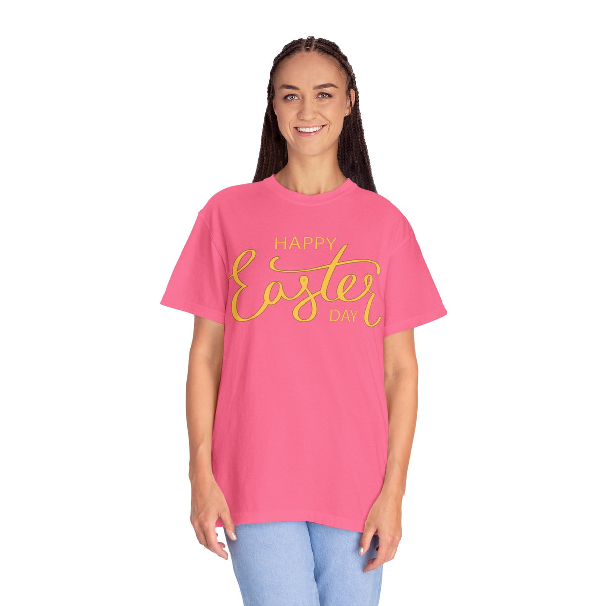 Happy Easter Day T-Shirt, Tee Shirt with Easter Signature, T Shirt with Easter Prints, Tee Shirt with Easter Design