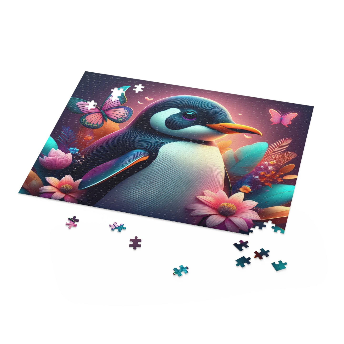 Puzzles-62 Kids Penguin Puzzle 500-Piece  Floral Penguin Puzzle 500-Piece, Animals Kids Puzzles Size: 16" x 20",  Ages 9+