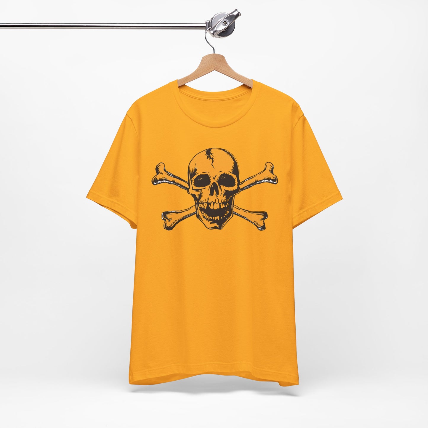 Orange Skull Graphic Design Tee, Skull Shirt, Vintage Tees, Art Design T-Shirt, Vintage Graphic Tee, Art Shirts with Skulls