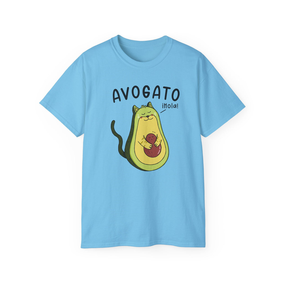Avogato Avocado Cat Tee | Cute Avocado Cat Illustration