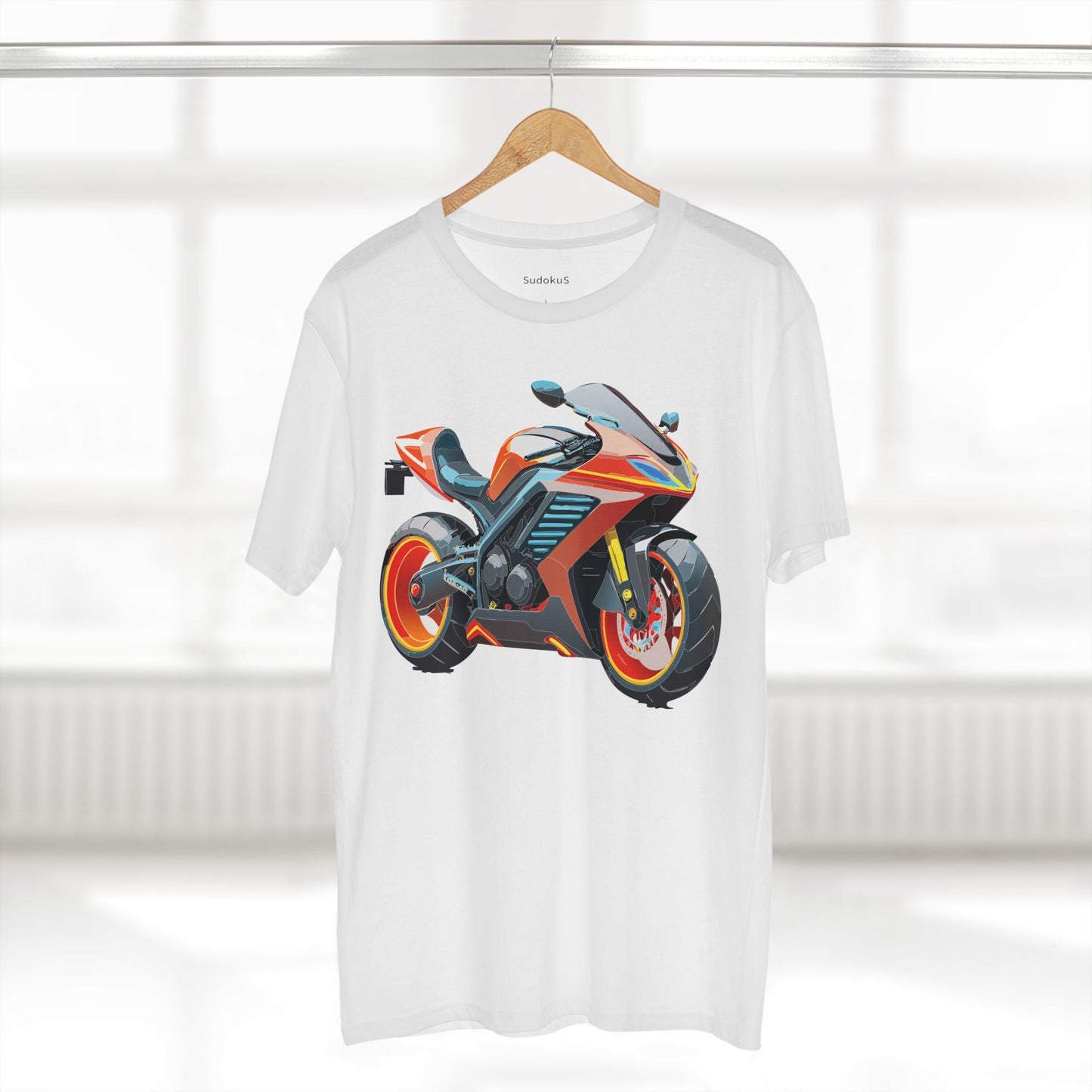 Moto Bike Graphic Unisex 100 Cotton Staple Tee 32