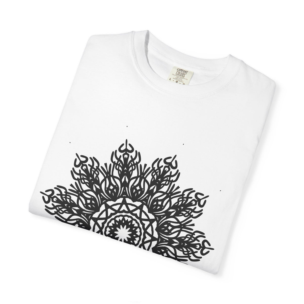 Unisex Garment Dyed Cotton T-Shirt with Mandala Graphic Design