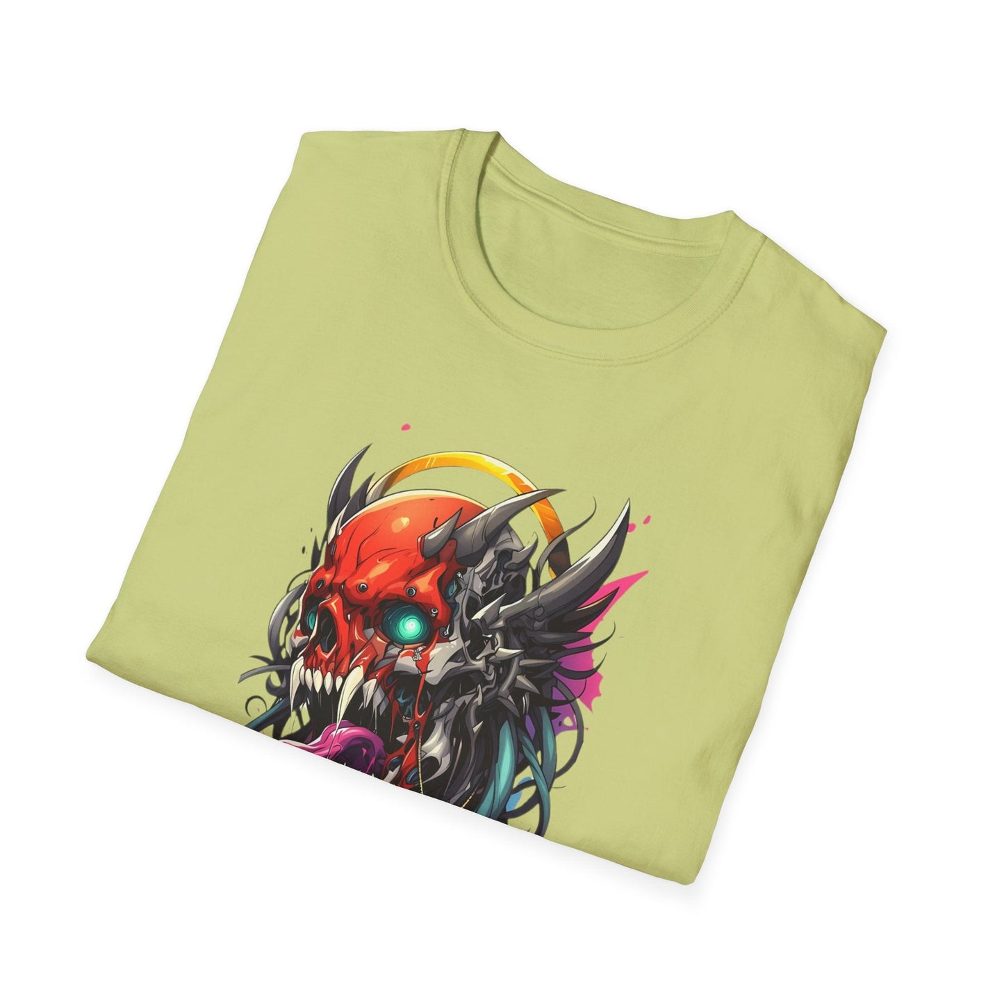 Skull Tee Shirt Unisex Skeleton Art Design Gildan Softstyle 64000 100 Percent Ring Spun Cotton