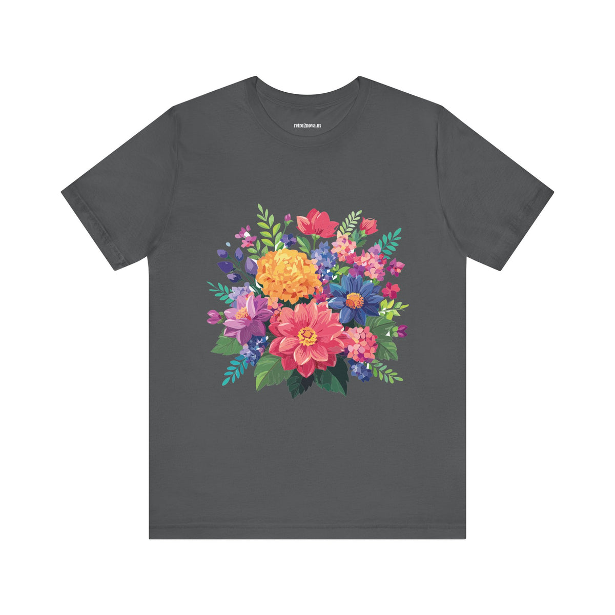 Floral Graphic Unisex Cotton Bella+Canvas Tee with Flowers Design ab17