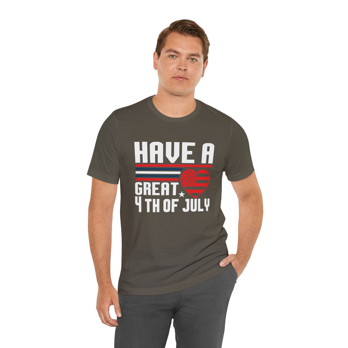 4th of July American Flag Graphic Unisex Cotton T-Shirt 020