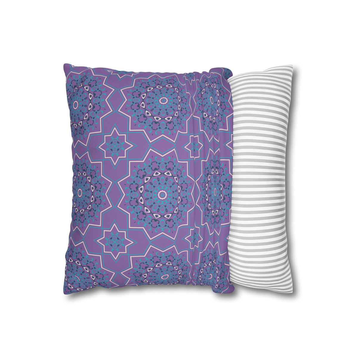 Ornament Print Pillowcase 100 Faux Suede Cover - 4 sizes: 14"-16"-18"-20" - Pillow Not Included