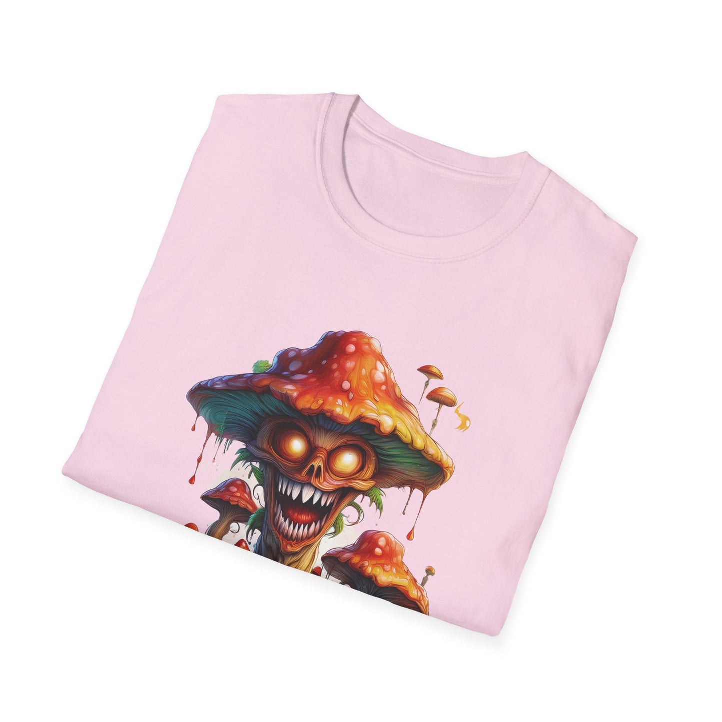 Mashroom Tee Shirt Unisex Softstyle 64000 100% Ring Spun Cotton with Funny Mushroom Artwork