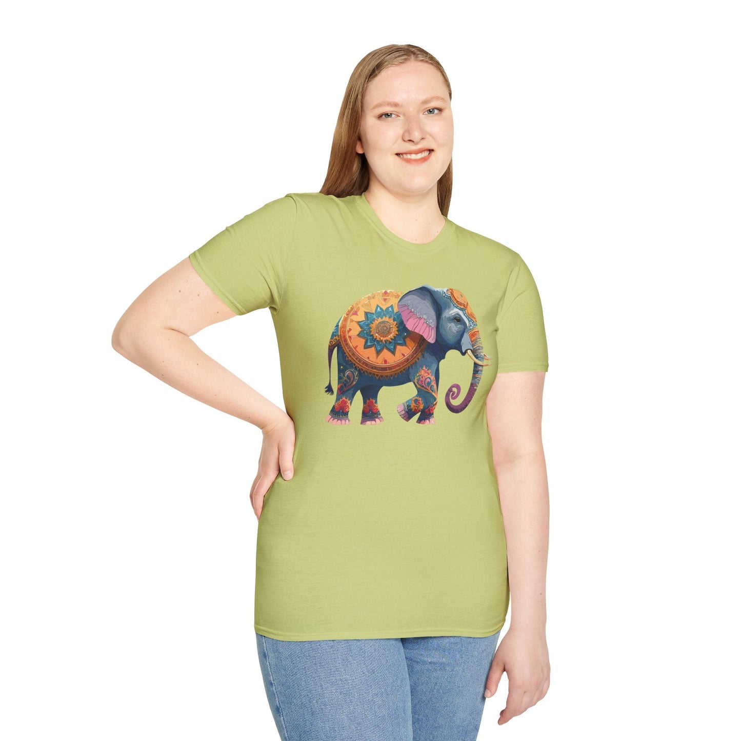 Elephant T Shirt Unisex Gildan Softstyle Tee 100 Percent Ring Spun Cotton Animal Shirt