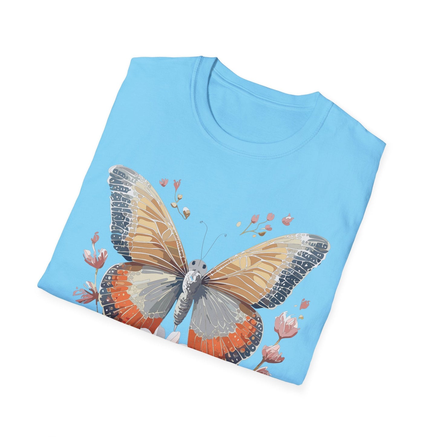 Unisex Butterfly T Shirt Softstyle Gildan 64000 Comfortable Durable Tee For Everyday Wear