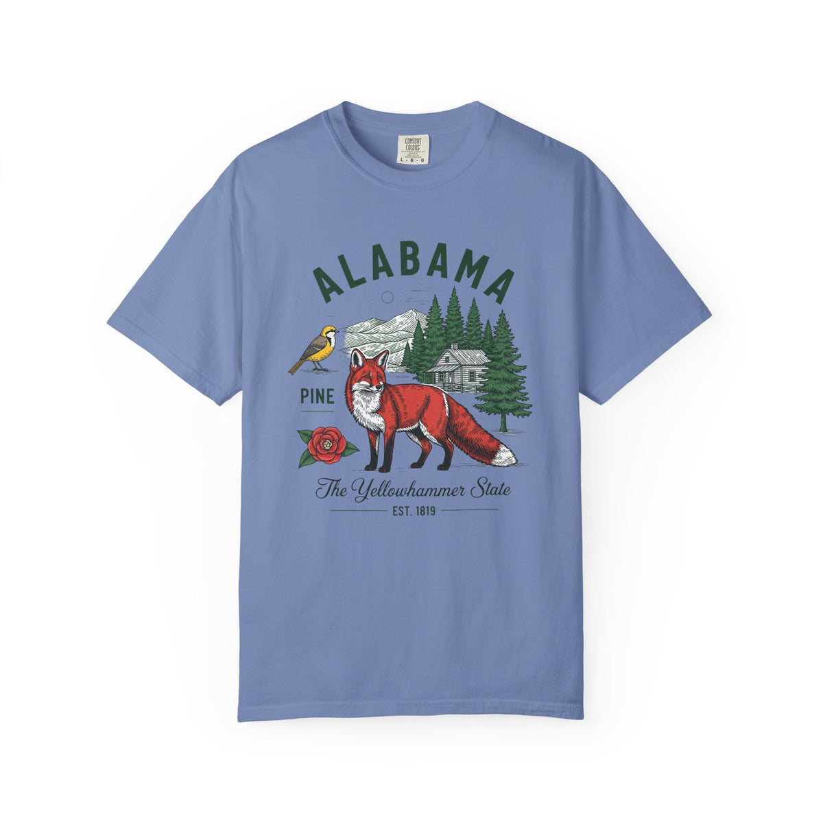 Alabama Graphic Unisex Heavyweight Garment-Dyed 100 US Cotton Tee Relaxed Fit - 3