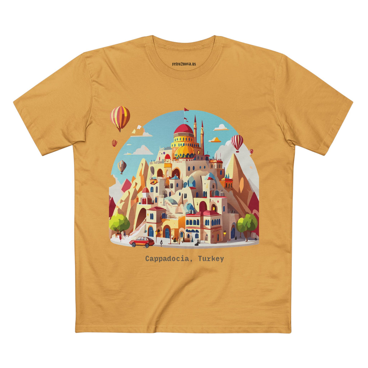 Cappadocia Cartoon Landscape T-Shirt | Turkey Hot Air Balloons
