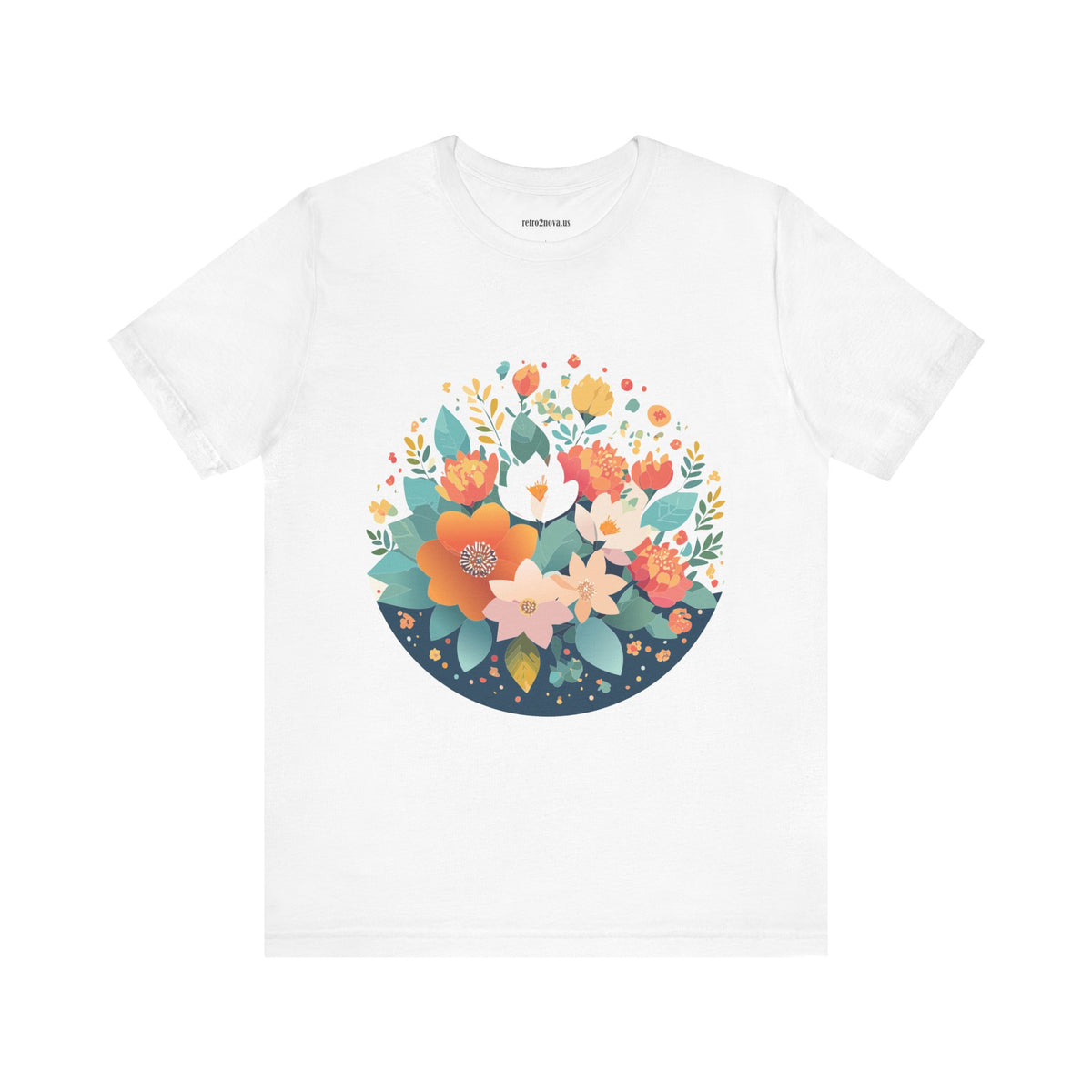 Floral Graphic Unisex Cotton Bella+Canvas Tee with Flowers Design ab100