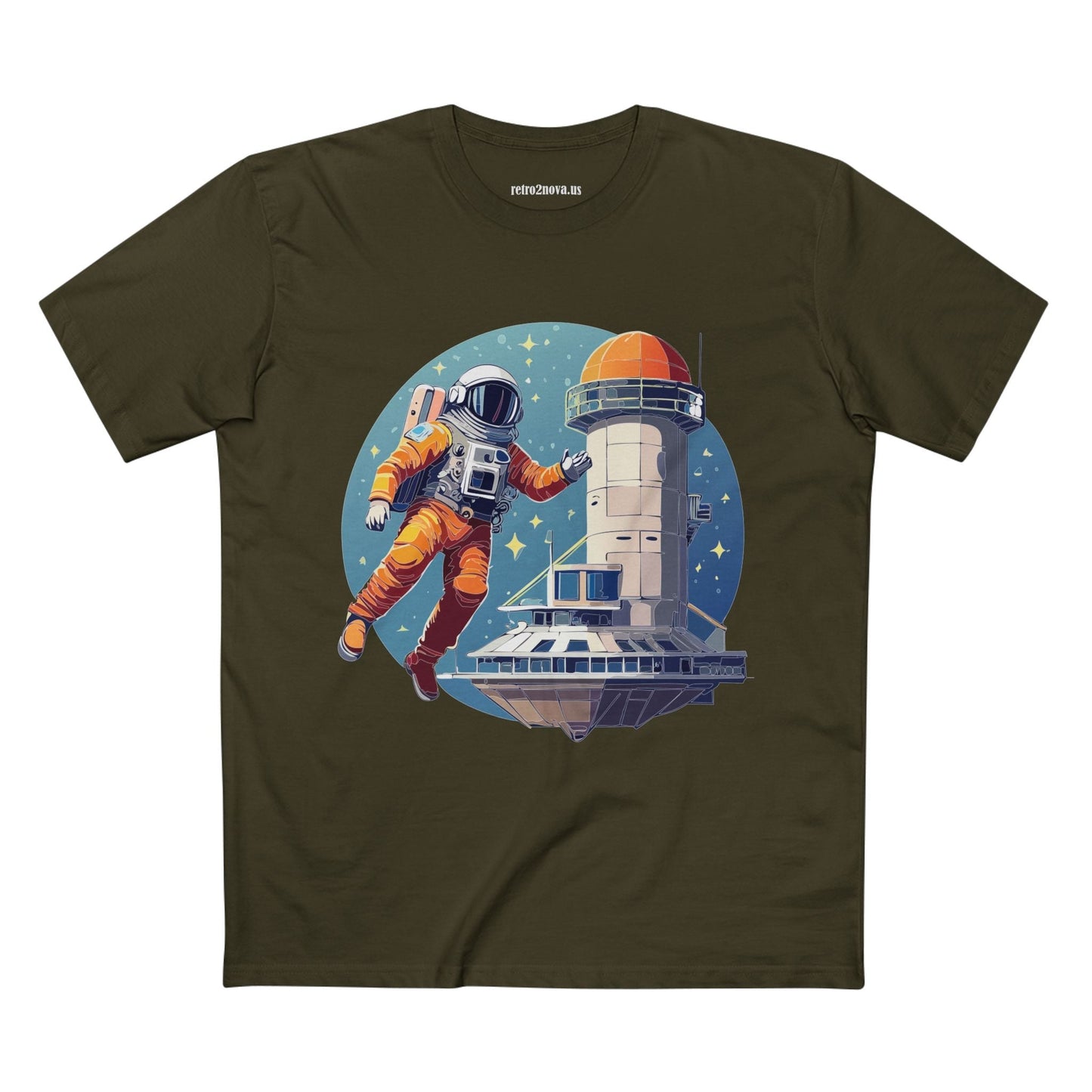 Cosmos Astronaut Shirt Unisex Premium Cotton Tee With Original Art Design Retro2Nova CS11