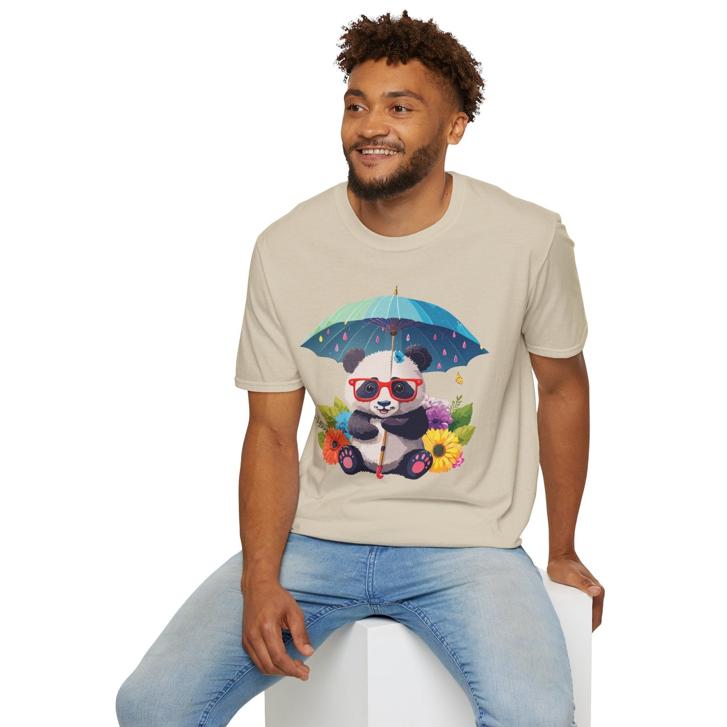 Panda Shirt Unisex Tee 100 Percent Ring Spun Cotton Softstyle Gildan 64000 Animal Print