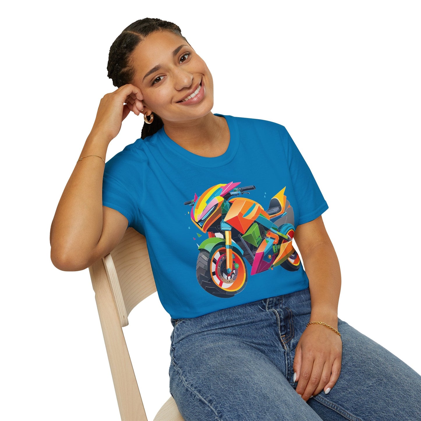 Unisex Bike T Shirt Moto Shirt MTB T Shirt With Art Design Softstyle Cotton Tee For Enthusiasts