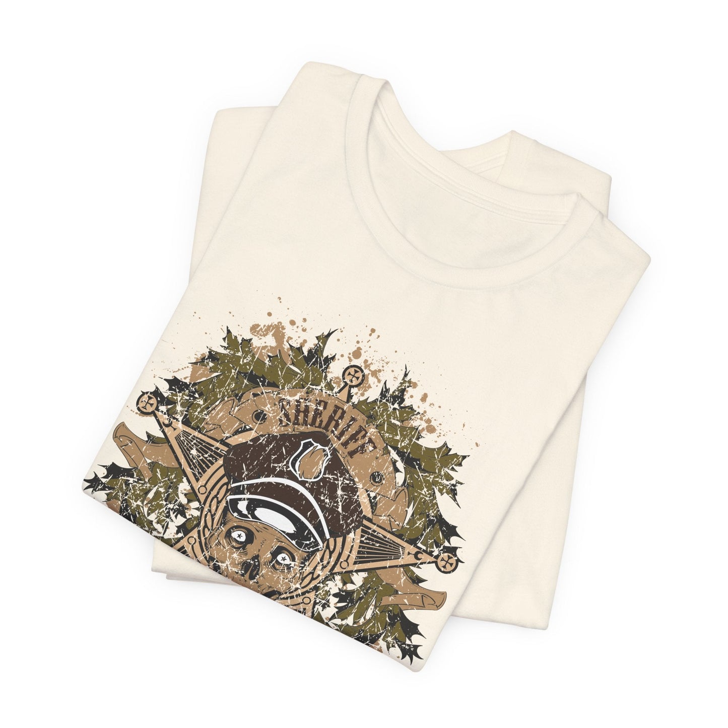 Skull Floral Emblem Graphic Unisex Cotton Tee Art-45