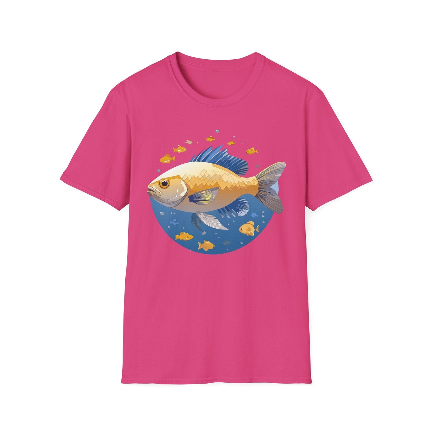 Fish Art Graphic Tee Shirt Unisex Gildan Softstyle 64000 100 Percent Ring Spun Cotton