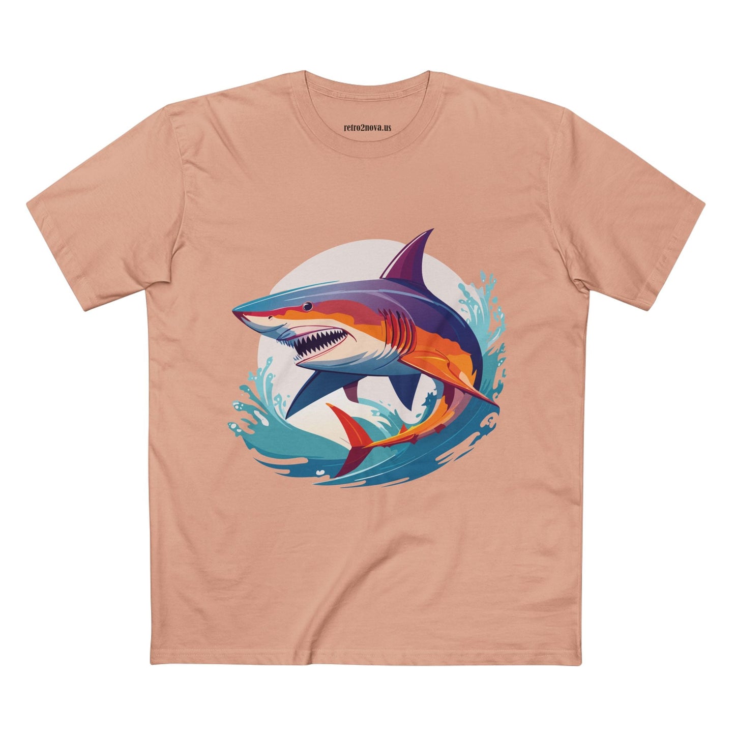 Shark Animals Shirt Unisex Premium Cotton Tee With Original Art Design From Retro2Nova Art Collection