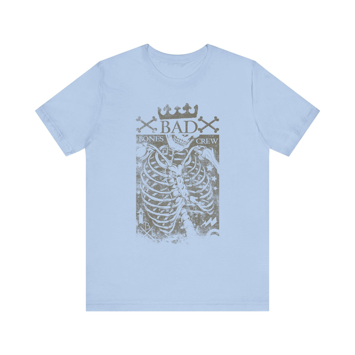 Skeleton Ribcage Tee Bones Crew Graphic Unisex Cotton Shirt A-10