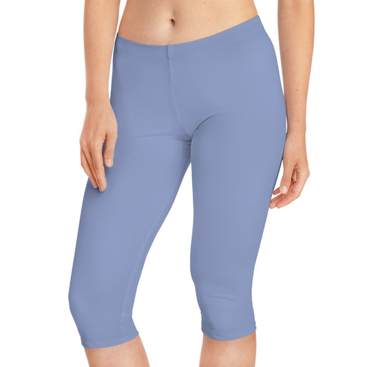 Blue Color Capri Leggings, Blue Capri Leggings 17