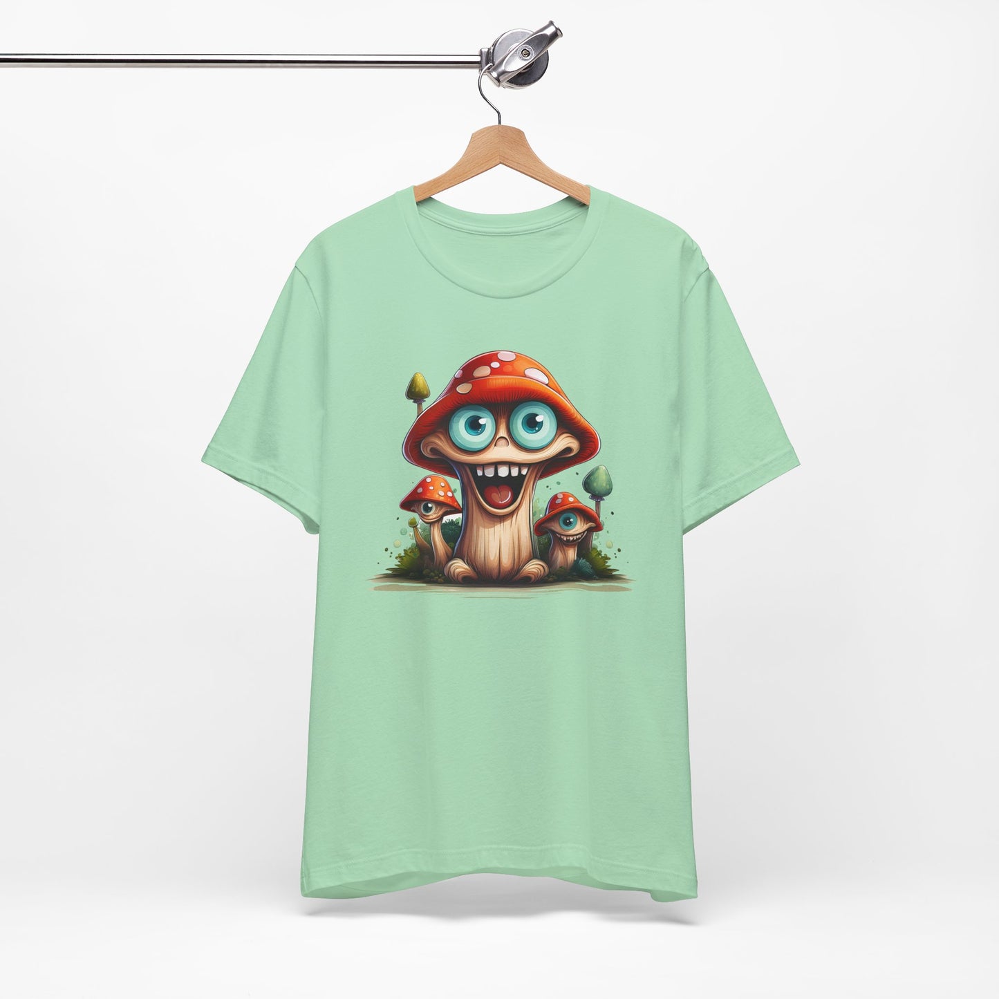 Cute Mushroom Graphic Tee, Fun Cartoon Shirt, Funny Mushroom Shirt, Cute Cartoon Tees, Graphic T-Shirt, Art Design T-Shirt